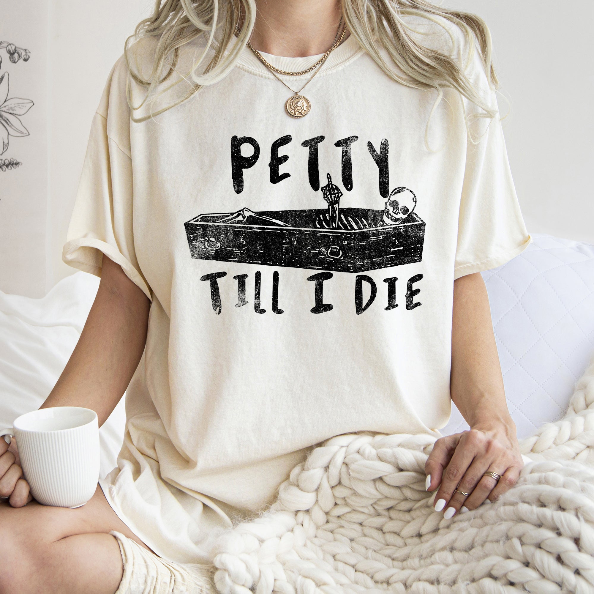 Petty Till I Die Retro Halloween Vintage Vibes Spooky Night Party Edition Comfort Colors Tee