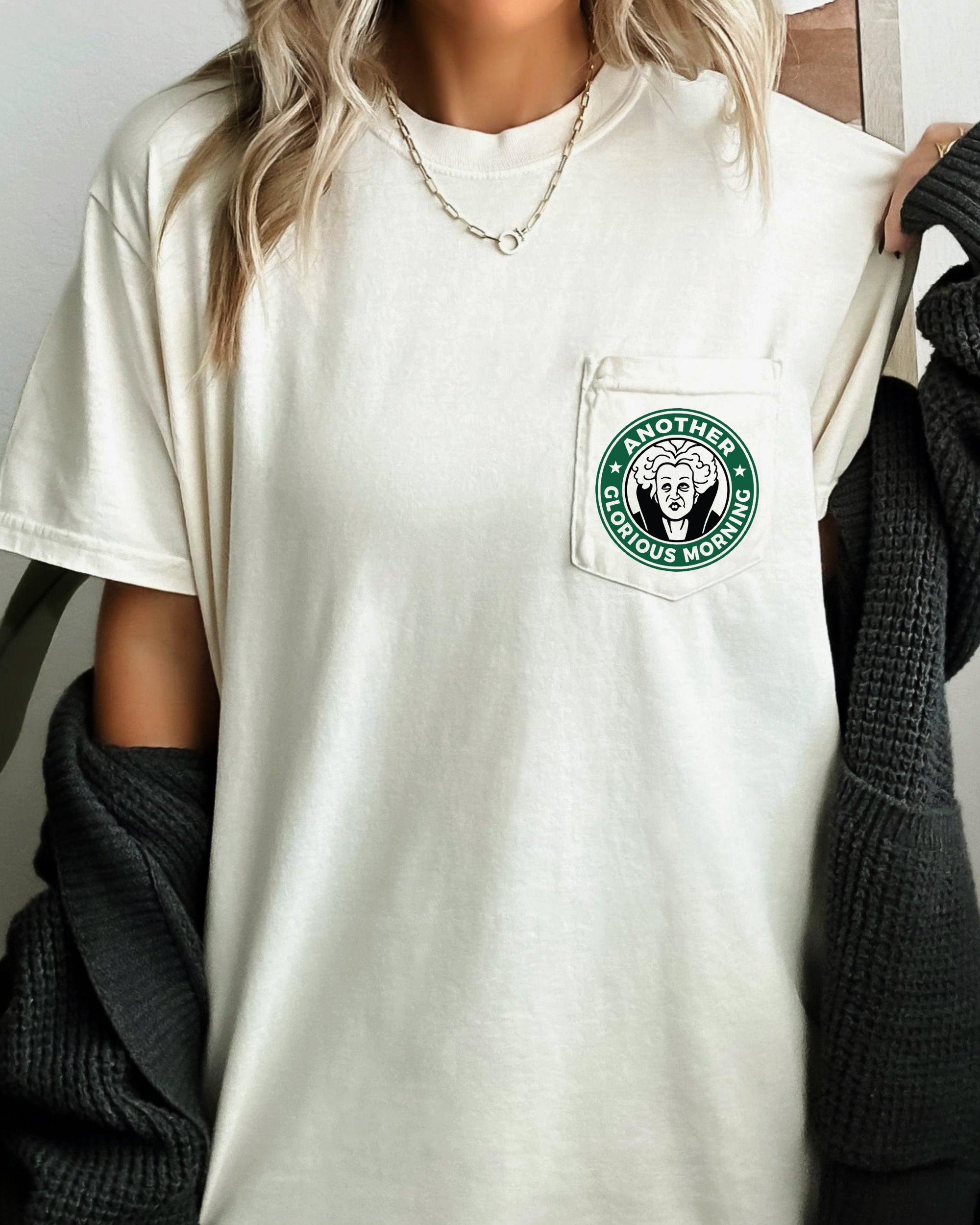 Another Glorious Morning Witch Halloween Pocket Tee Vintage Inspired Comfort Colors Tee