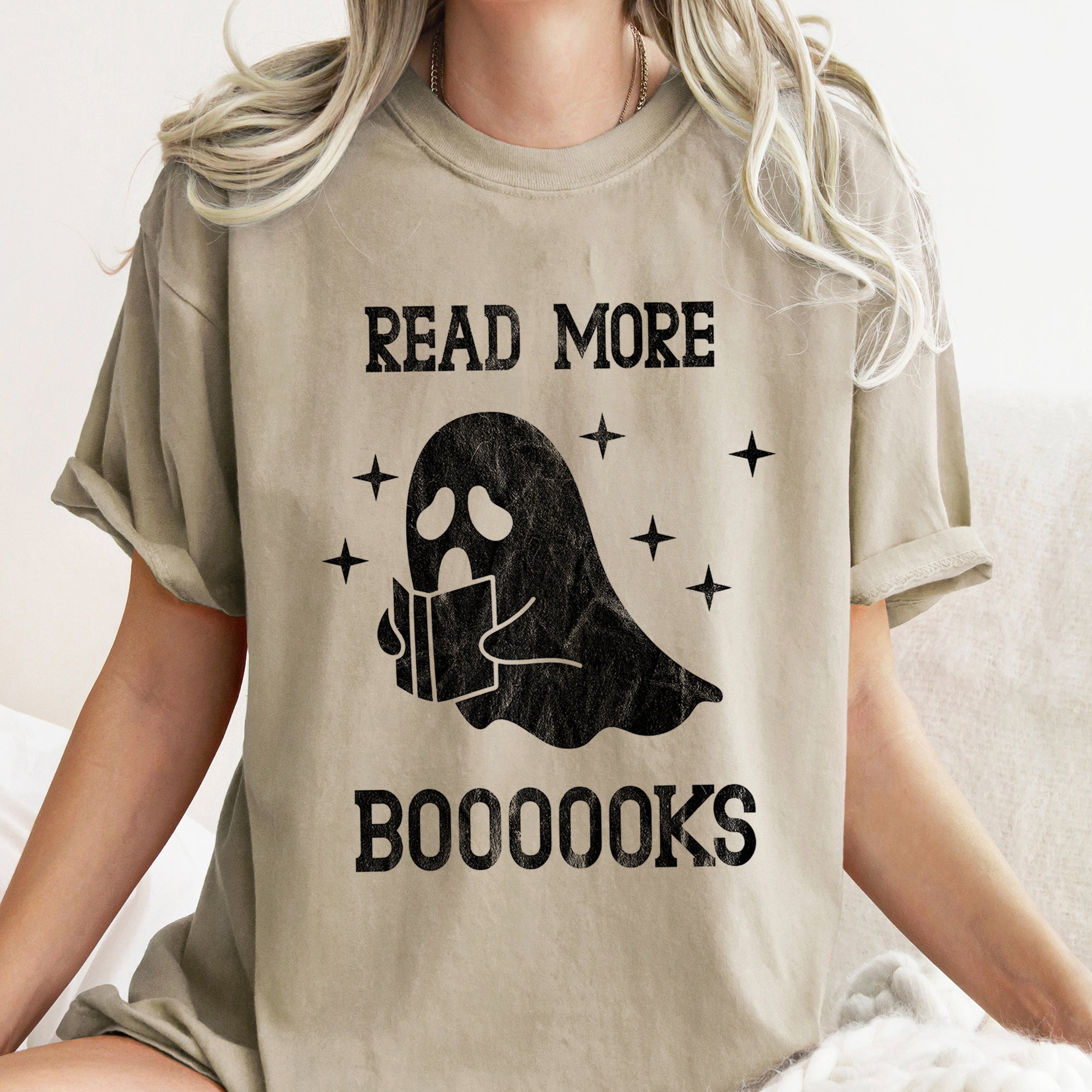 Read More Books Retro Halloween Vintage Library Print Edition Comfort Colors Tee