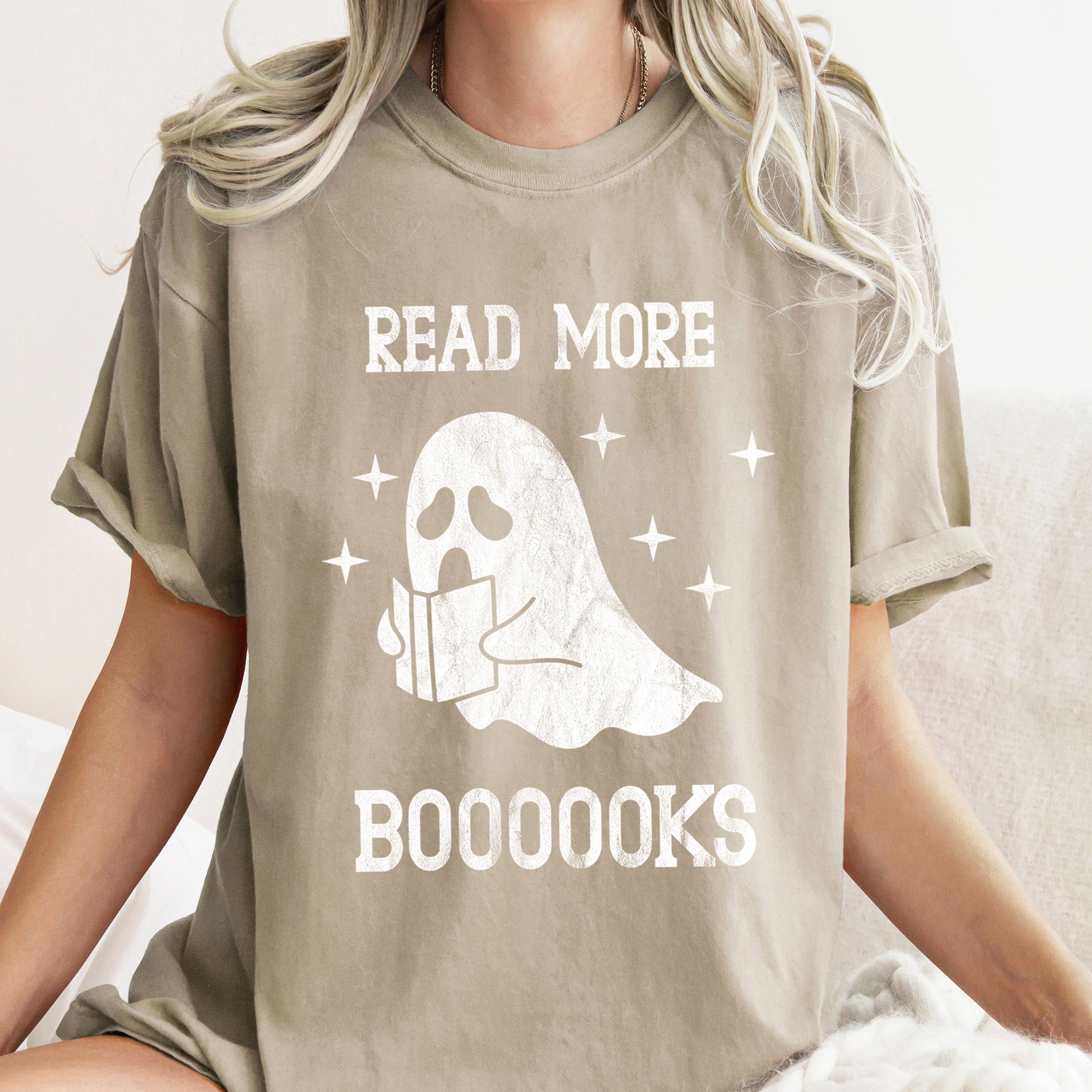 Read More Books Retro Halloween Vintage Library Edition Cozy Reading Night Comfort Colors Tee