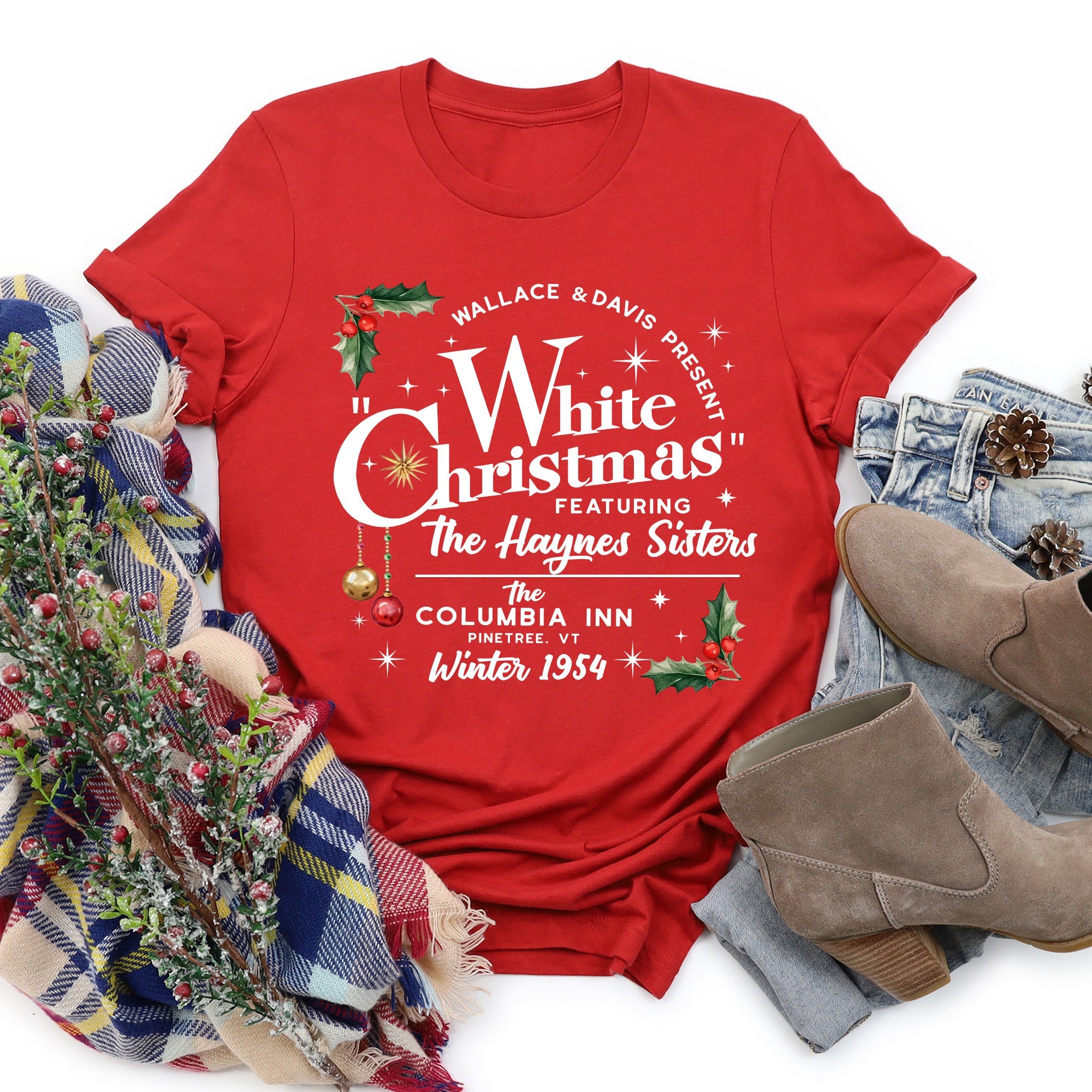 White Christmas Movie Poster Classic Edition Vintage Style Holiday Film Graphic Tee