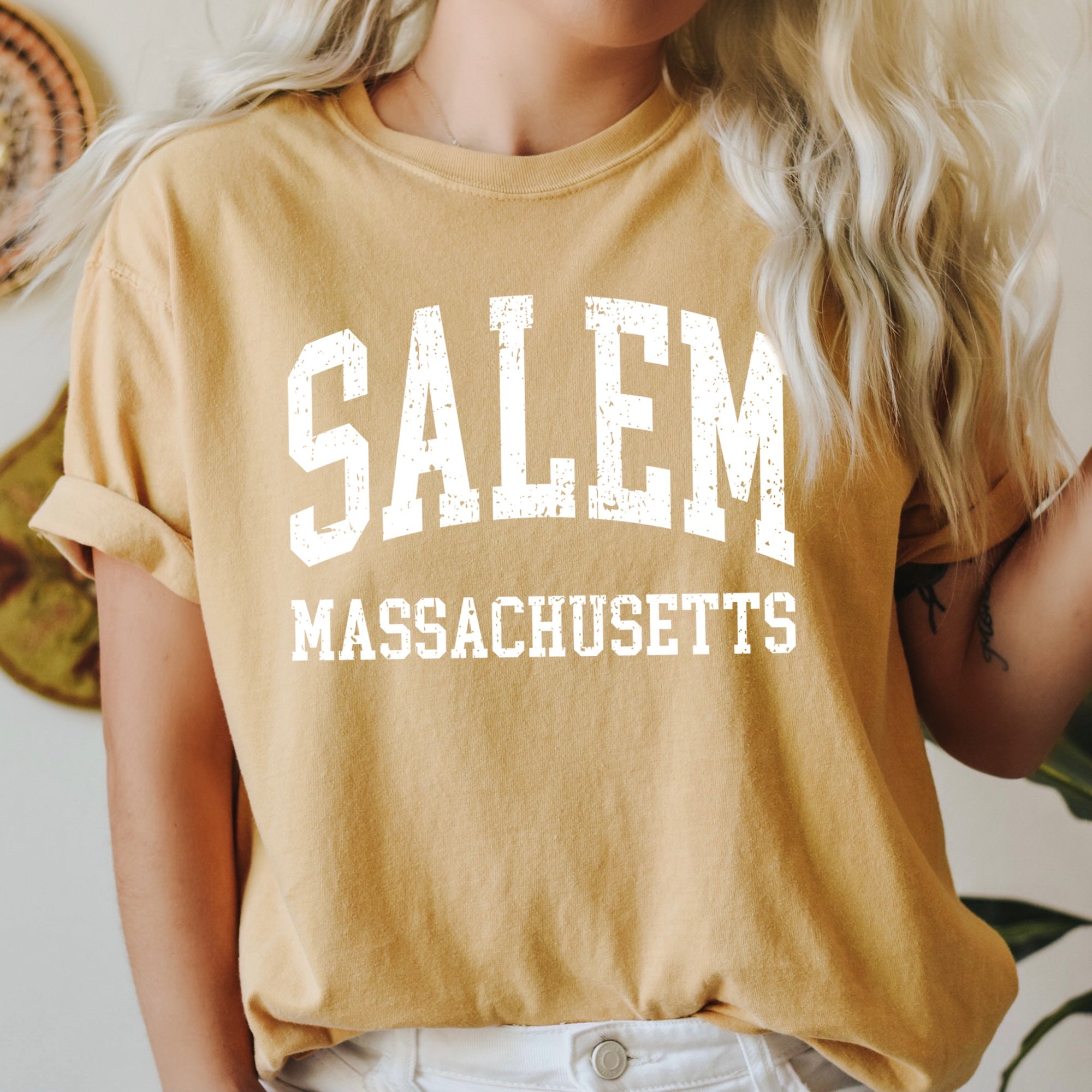 Salem Massachusetts Retro Halloween Vintage Poster Style Collector Edition Comfort Colors Tee