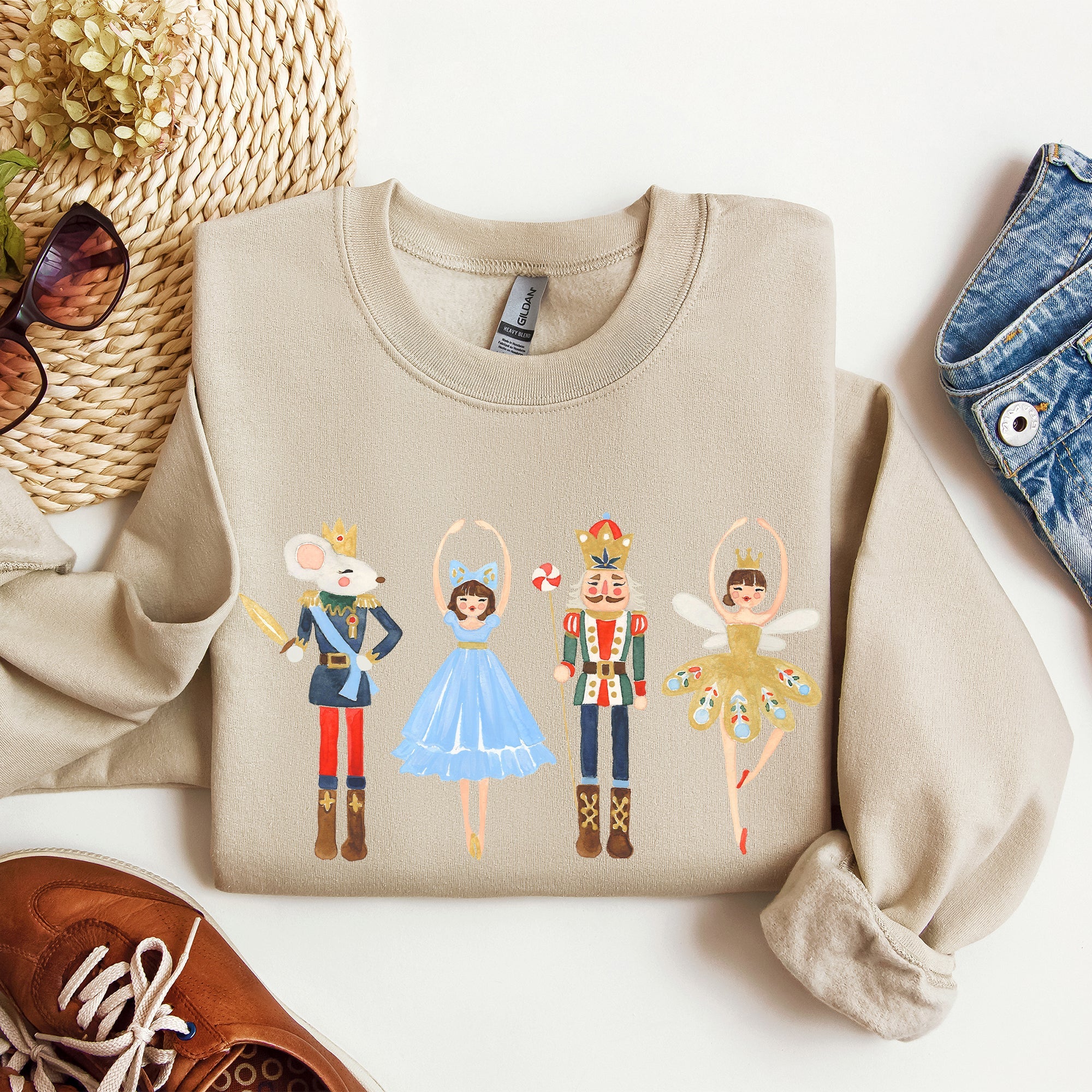 Nutcracker Ballet Christmas Scene Artwork Inspires Festive Ornaments And Classic Dance Imagery Sweatshirt