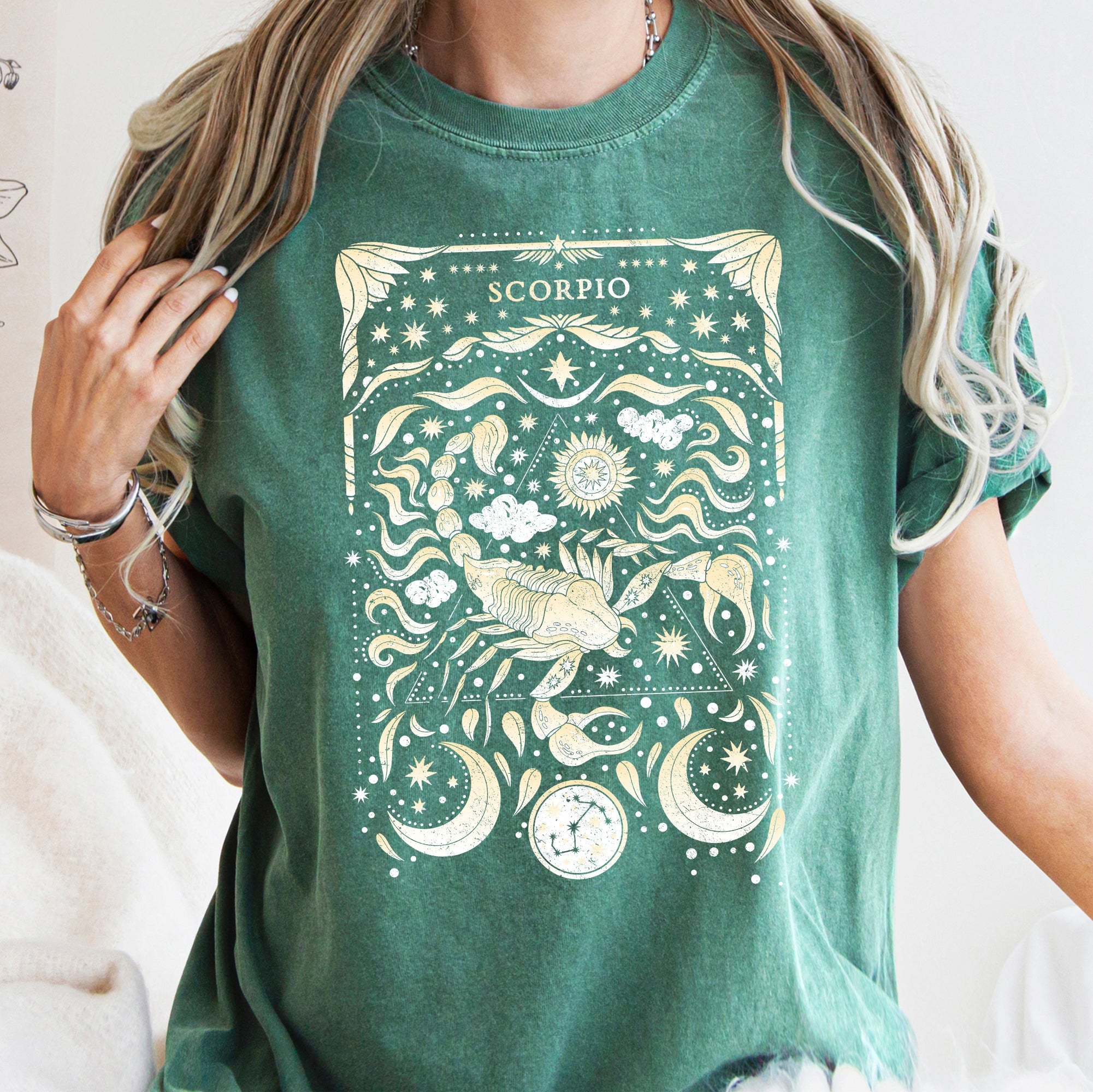 Scorpio Celestial Zodiac Horoscope Astrology Celestial Constellation Design Comfort Colors Tee