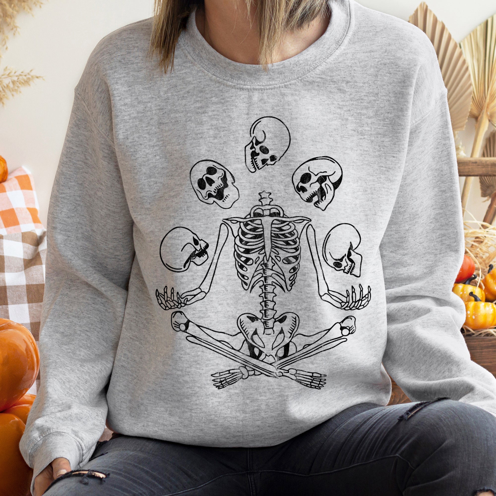 Skeleton Juggling Halloween Sweatshirt