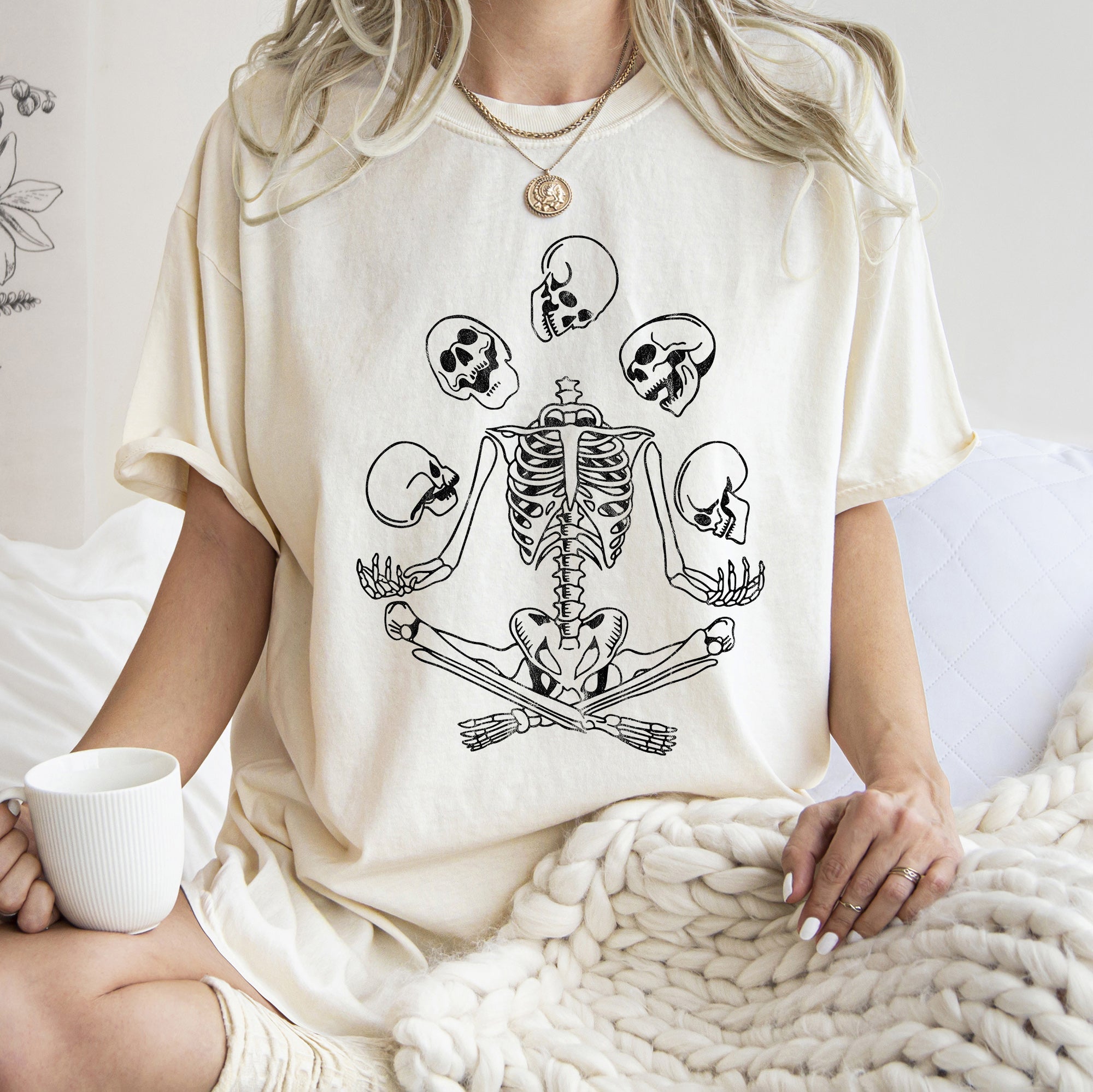Skeleton Juggling Retro Halloween Vintage Spooky Parade Illustration Comfort Colors Tee