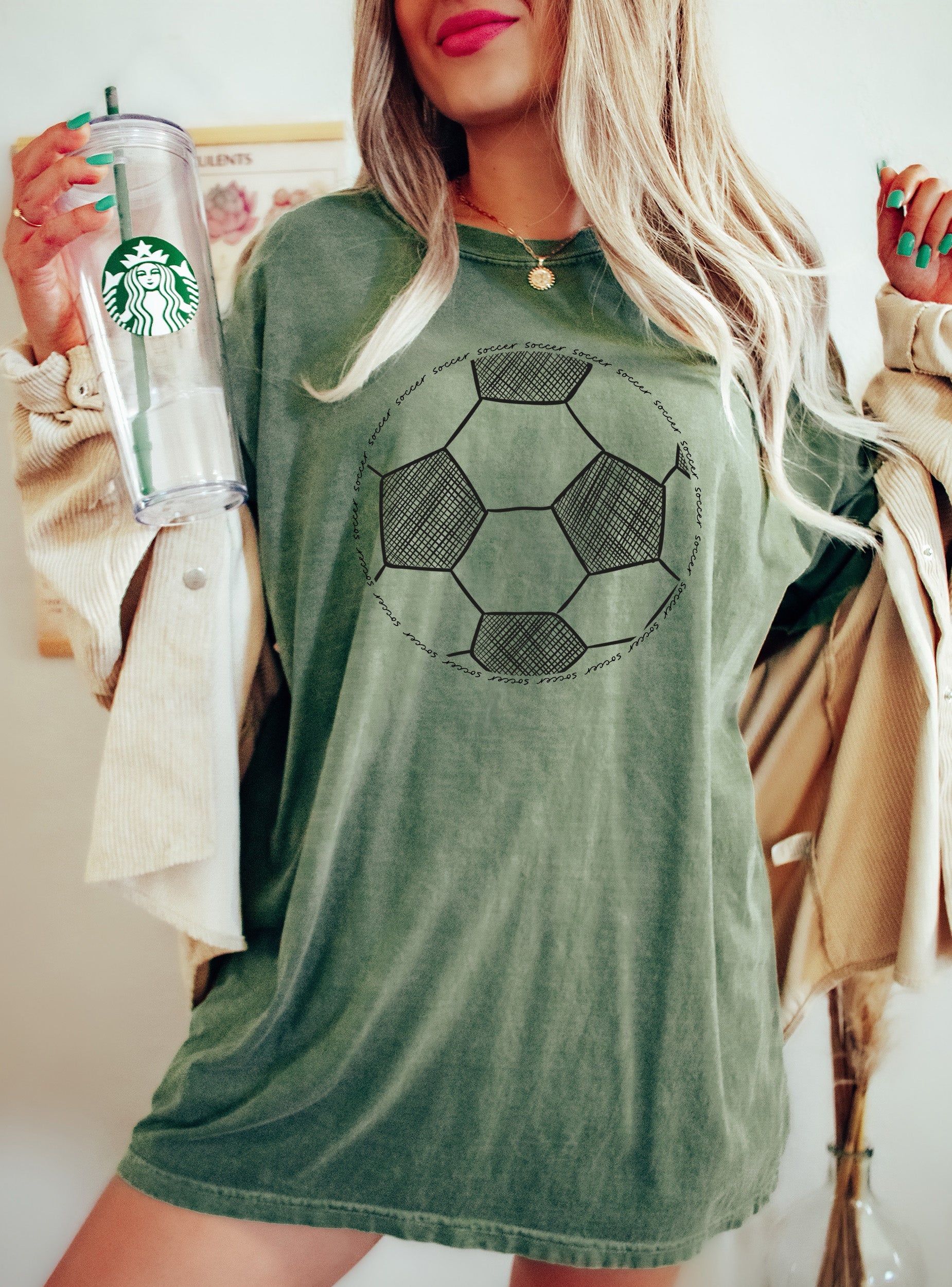 Chic Soccer Ball Word Art Bold Typography And Sporty Vibes For Sports Lovers And Everyday Streetwear Comfort Colors Tee