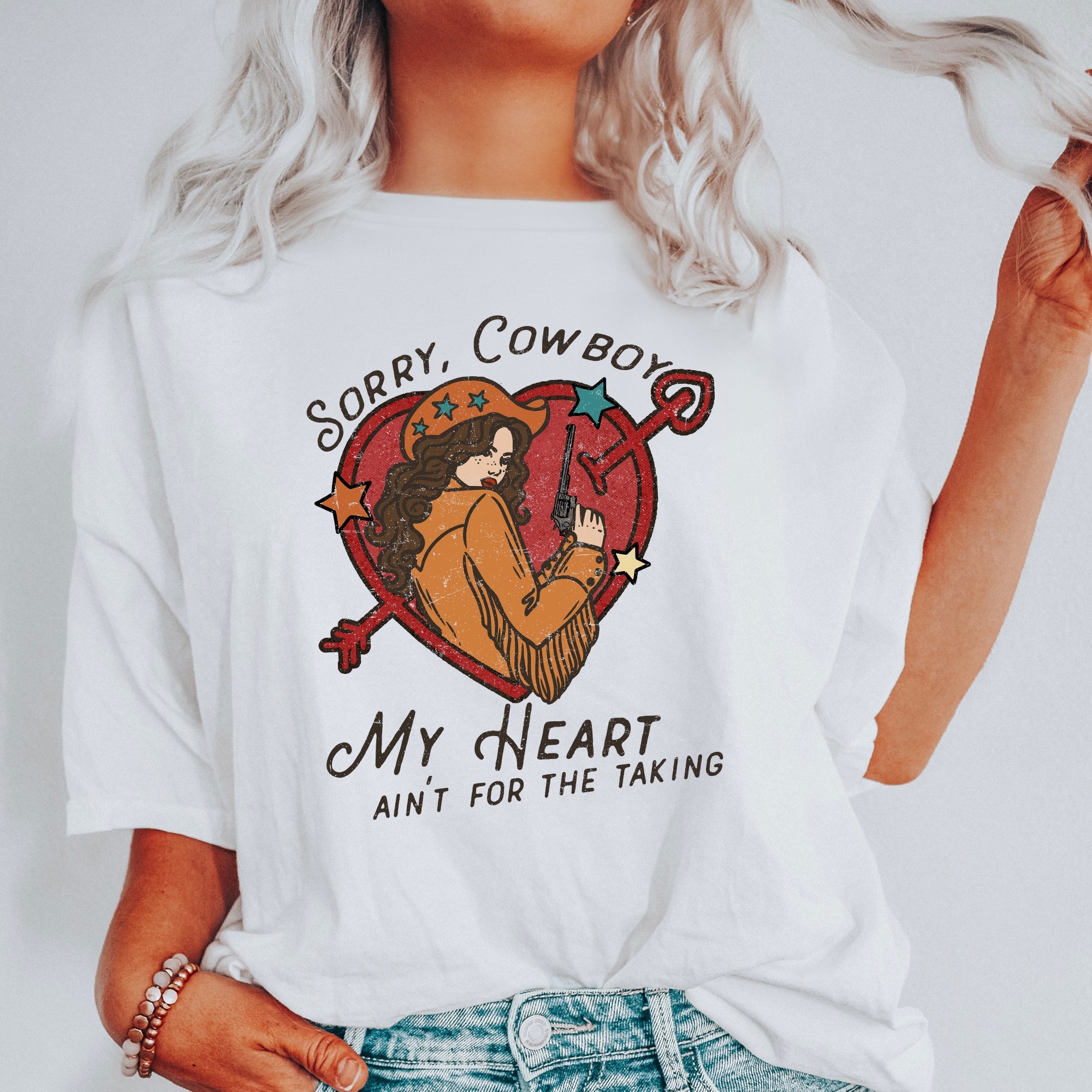 Sorry Cowboy My Heart Ain't For The Taking Western Country Romantic Comfort Colors Tee