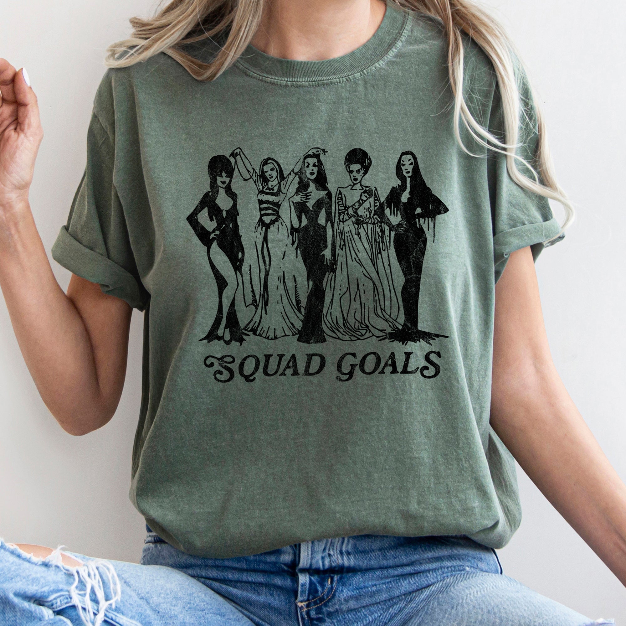 Squad Goals Retro Halloween Vintage Edition Ultra Cozy Soft Feel Comfort Colors Tee