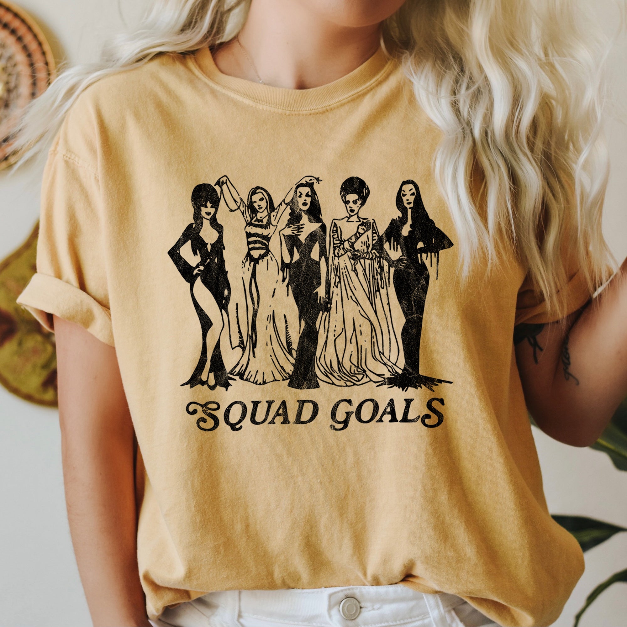 Squad Goals Retro Halloween Vintage Edition Ultra Cozy Soft Feel Comfort Colors Tee