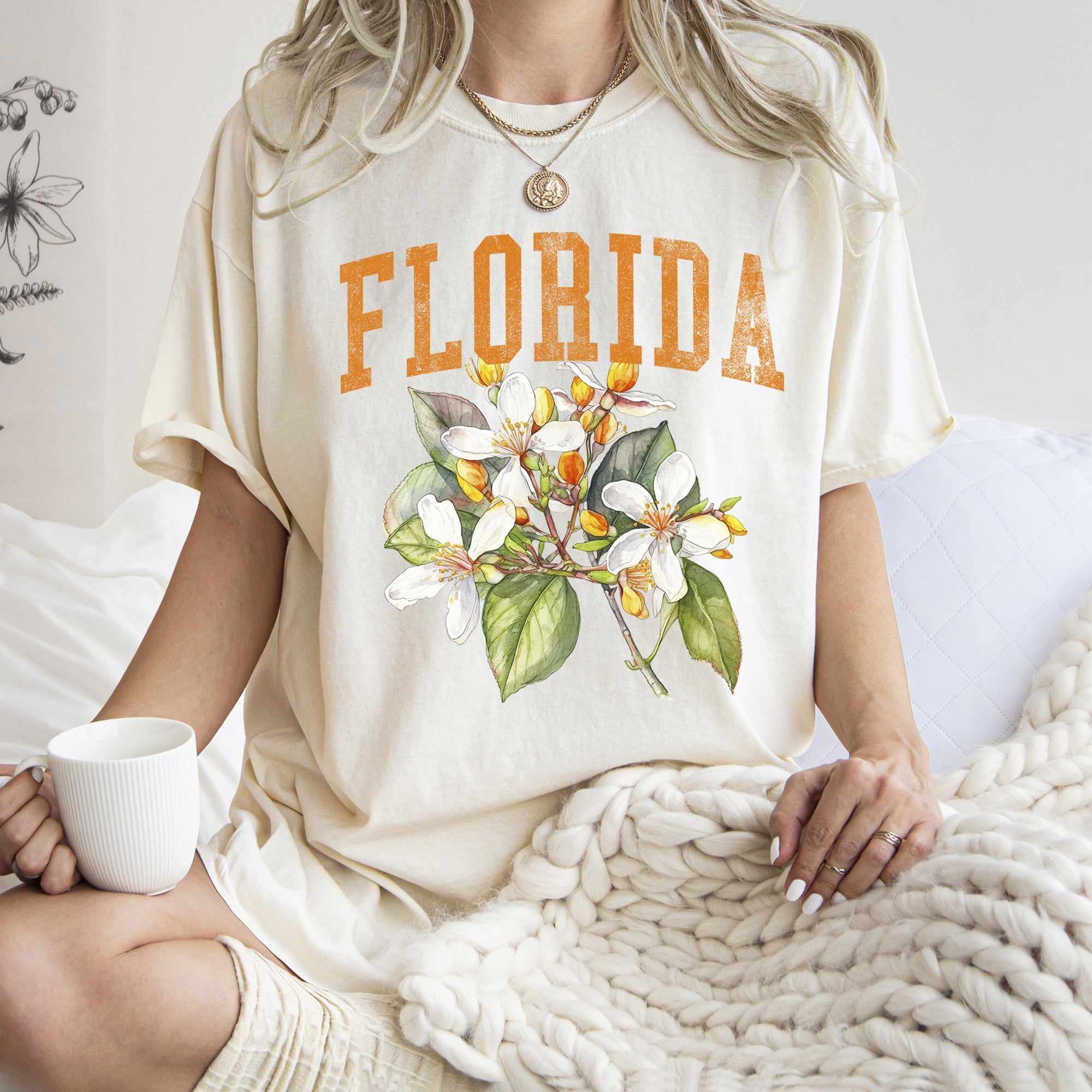 Florida State Flower Emblem Design Inspired By Florida Botanic Heritage For State Pride Comfort Colors Tee