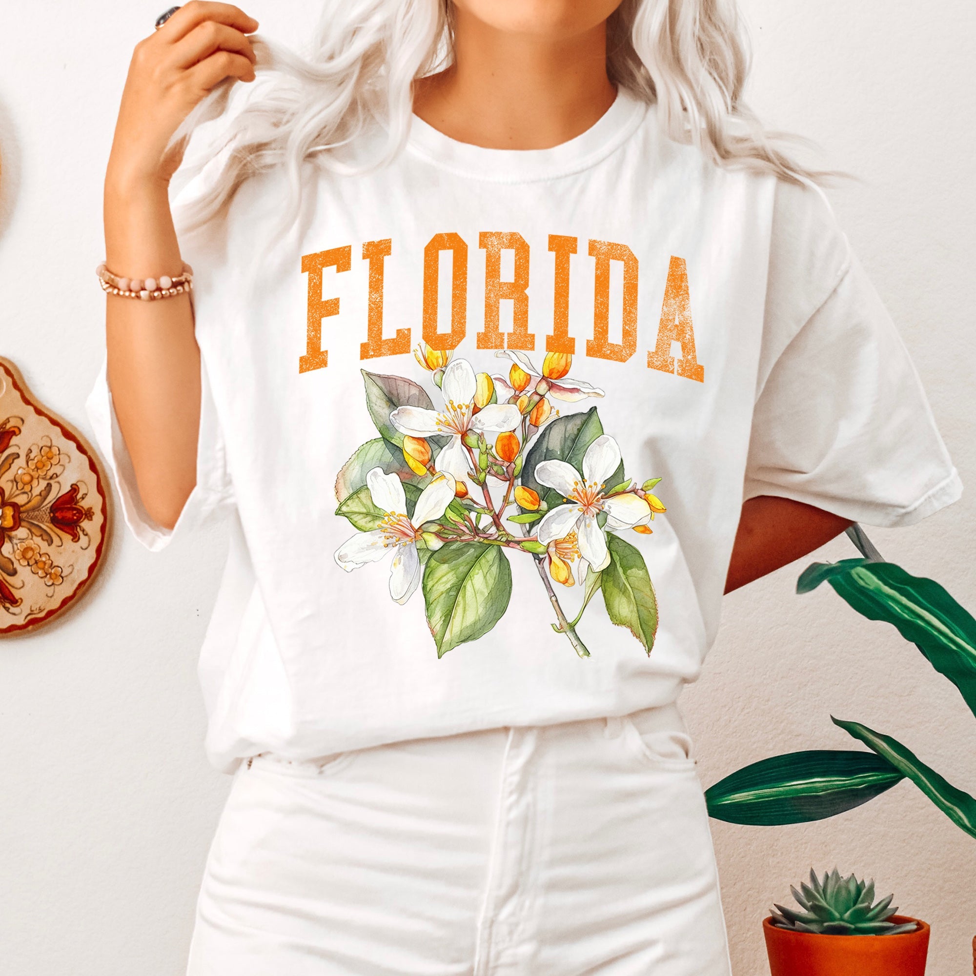 Florida State Flower Emblem Design Inspired By Florida Botanic Heritage For State Pride Comfort Colors Tee