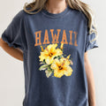 Hawaii State Flower Hibiscus Bloom Aloha By The Sea Sunset Pattern Comfort Colors Tee