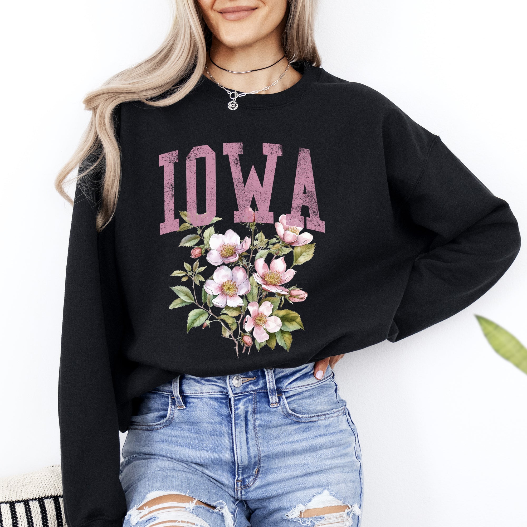 Iowa State Flower Forever Proud Hawkeyes State Pride Floral Emblem For Iowa State Fans Sweatshirt
