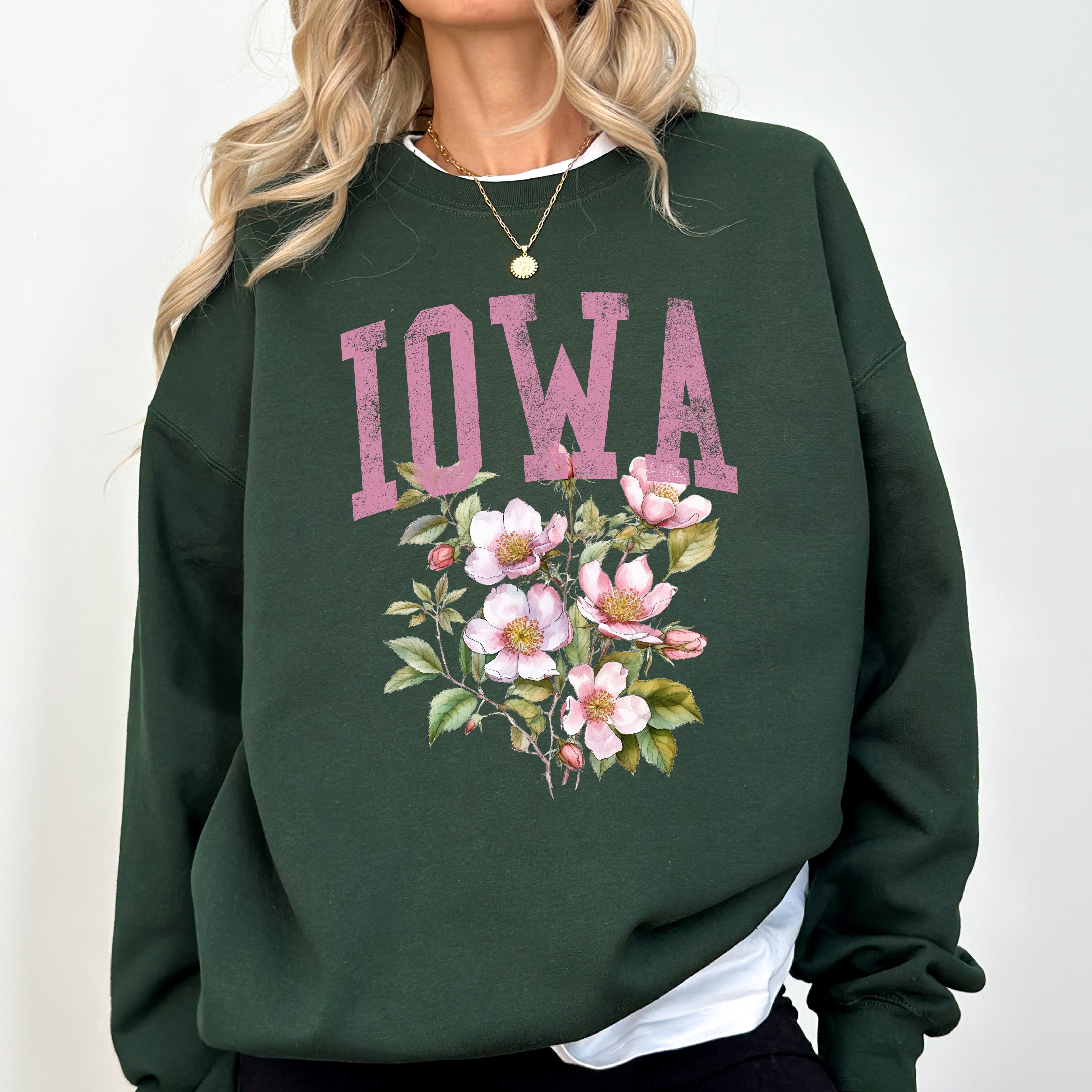 Iowa State Flower Forever Proud Hawkeyes State Pride Floral Emblem For Iowa State Fans Sweatshirt