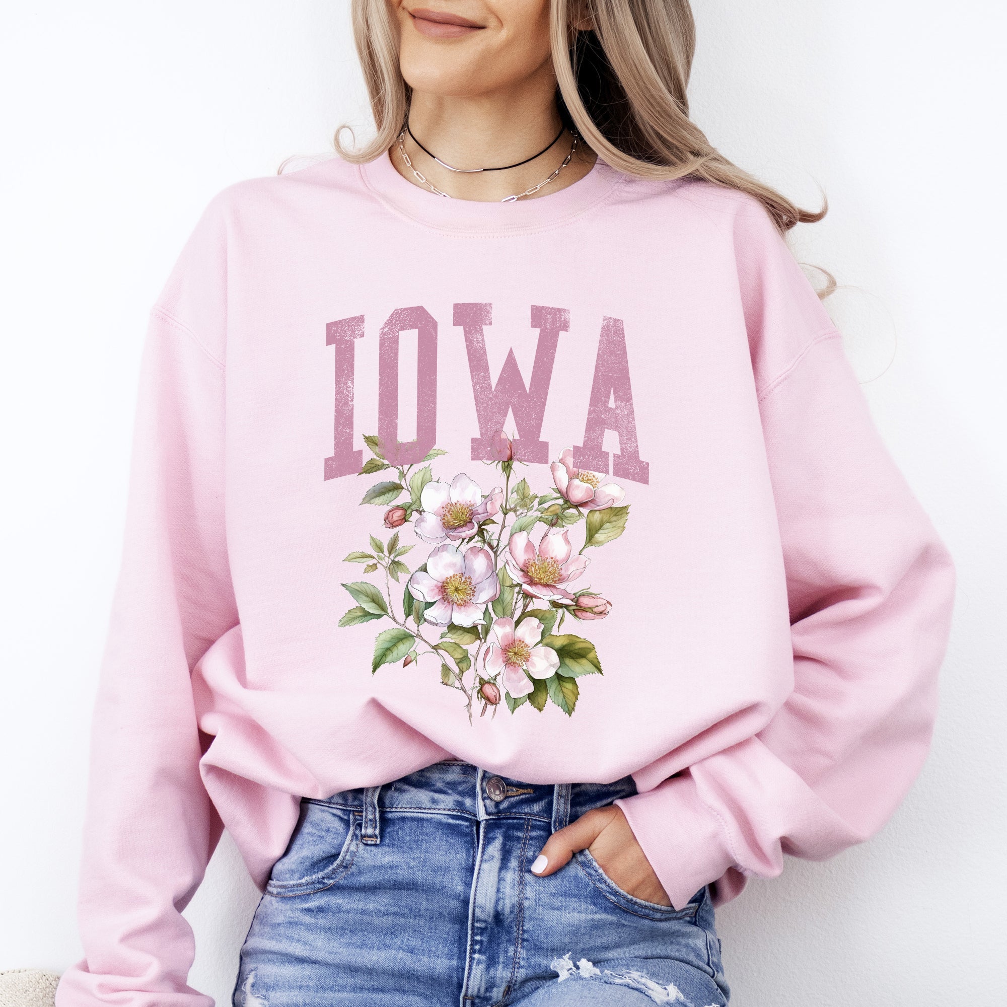 Iowa State Flower Forever Proud Hawkeyes State Pride Floral Emblem For Iowa State Fans Sweatshirt