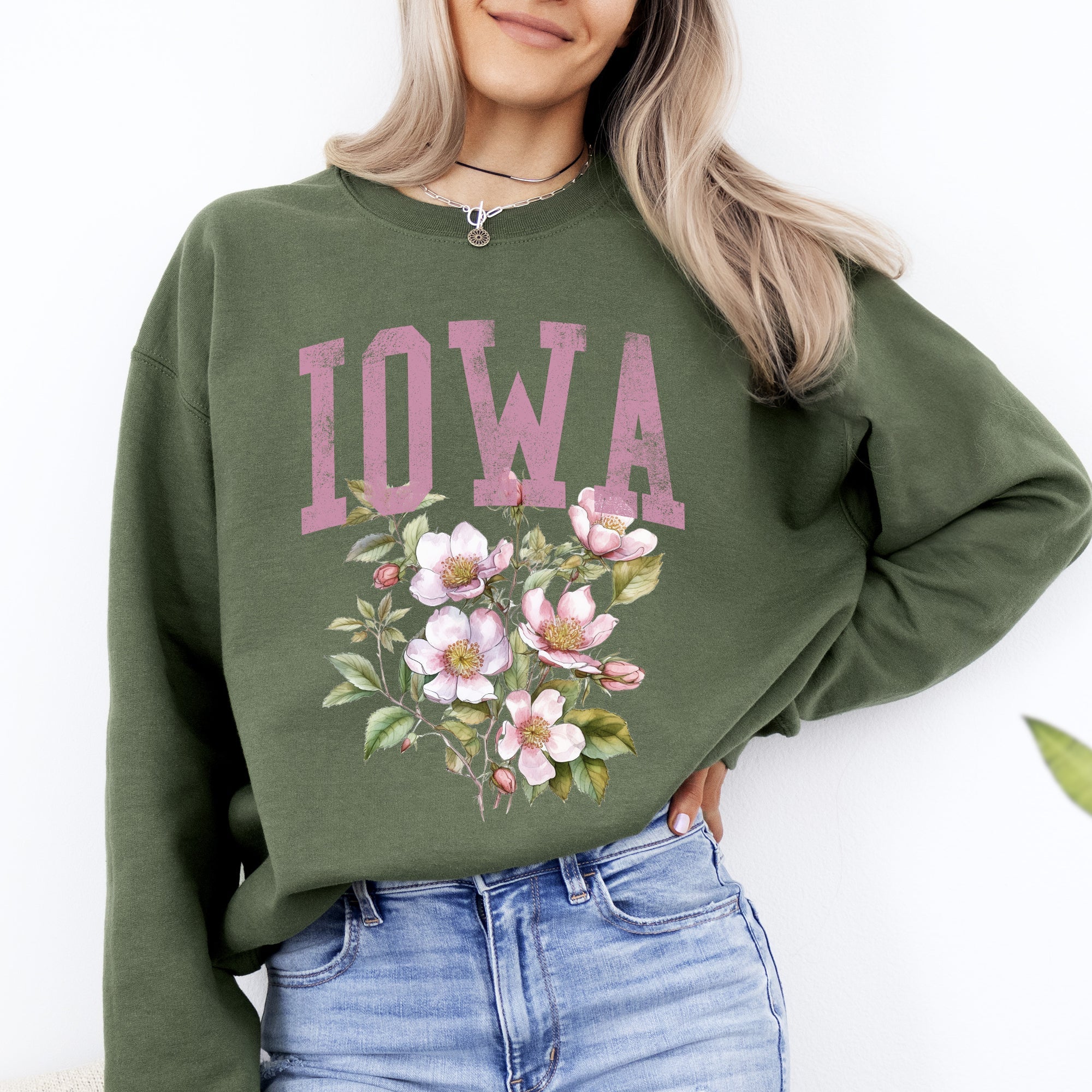 Iowa State Flower Forever Proud Hawkeyes State Pride Floral Emblem For Iowa State Fans Sweatshirt