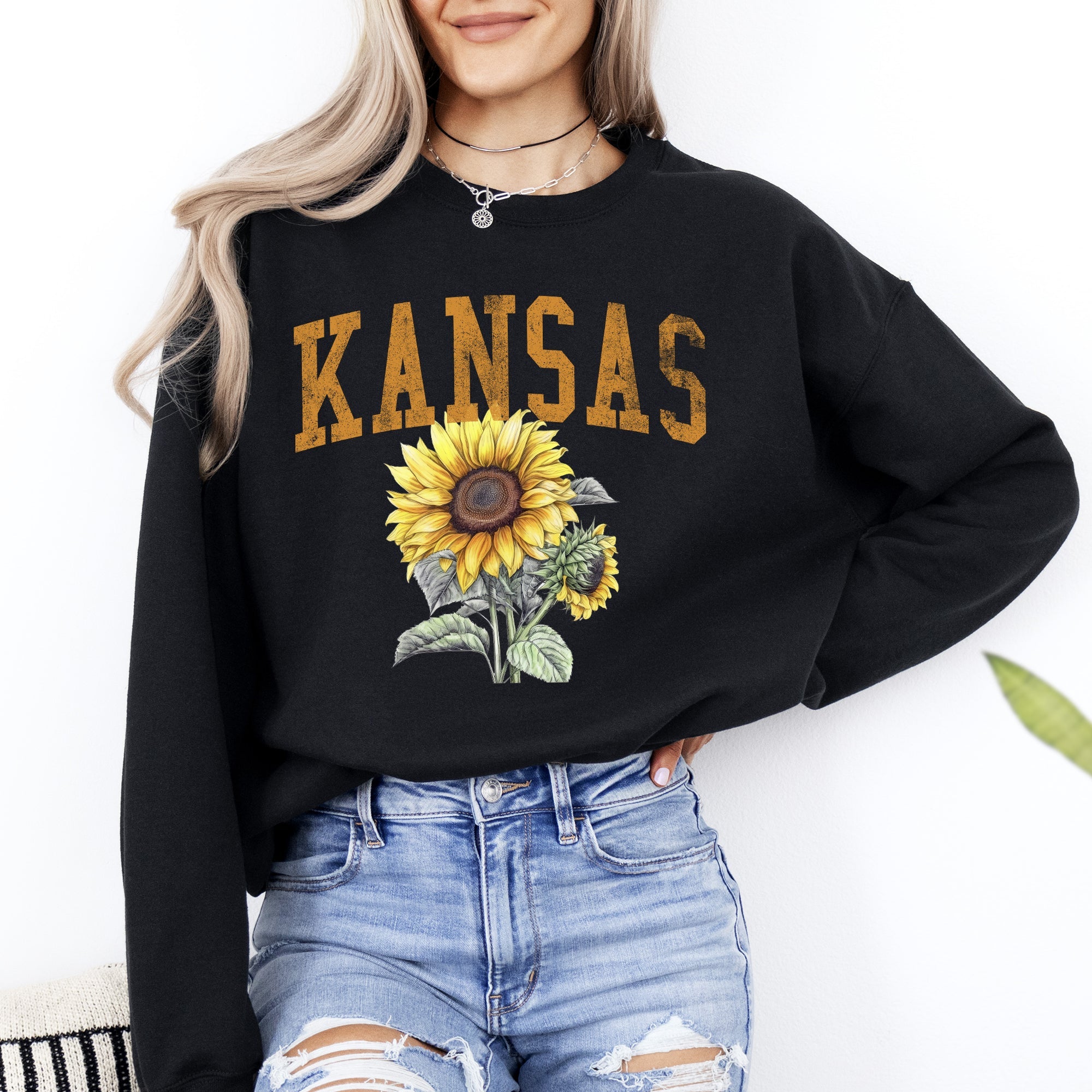 Kansas State Flower Sunflower State Pride Nature Inspired Botanical Cozy Sweatshirt
