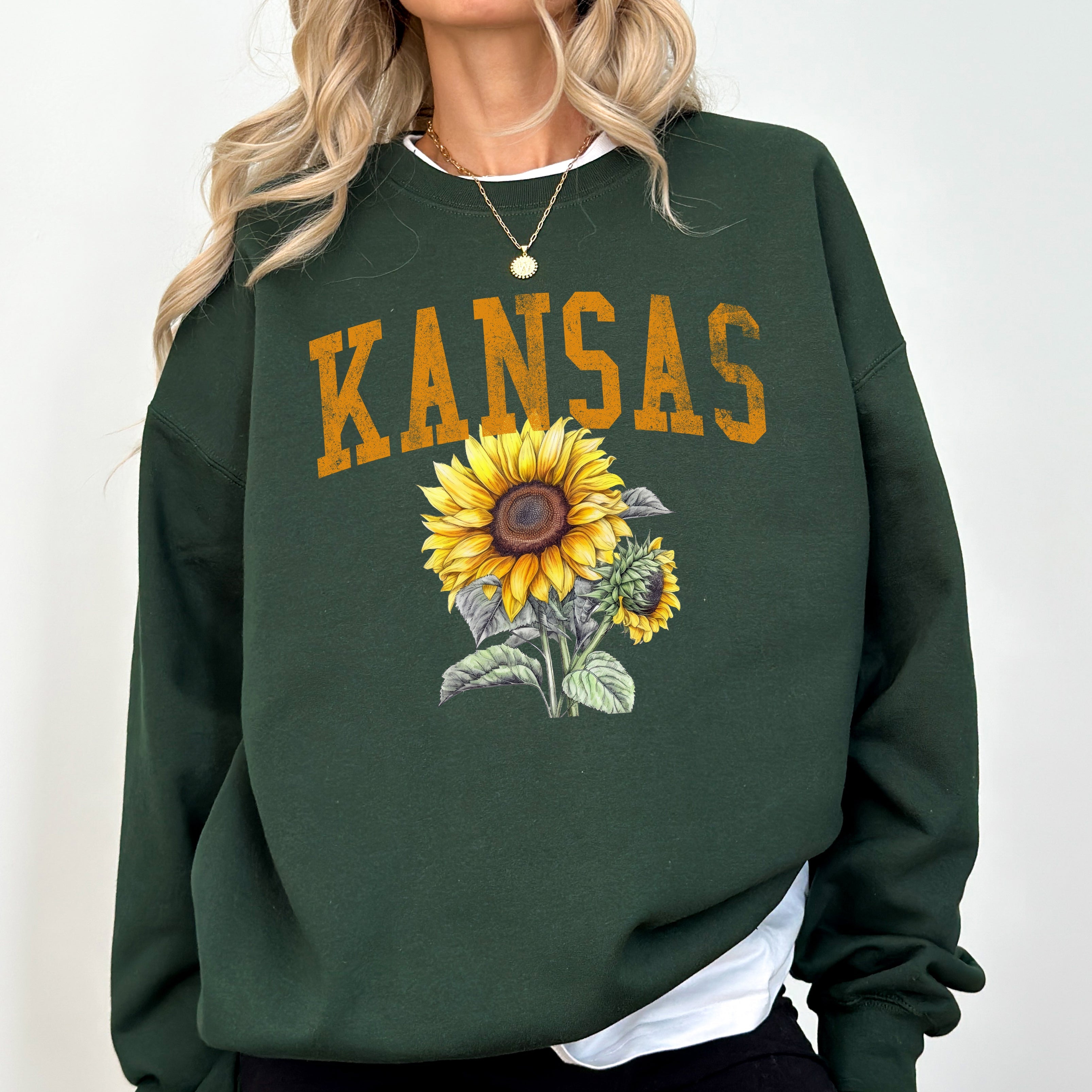 Kansas State Flower Sunflower State Pride Nature Inspired Botanical Cozy Sweatshirt