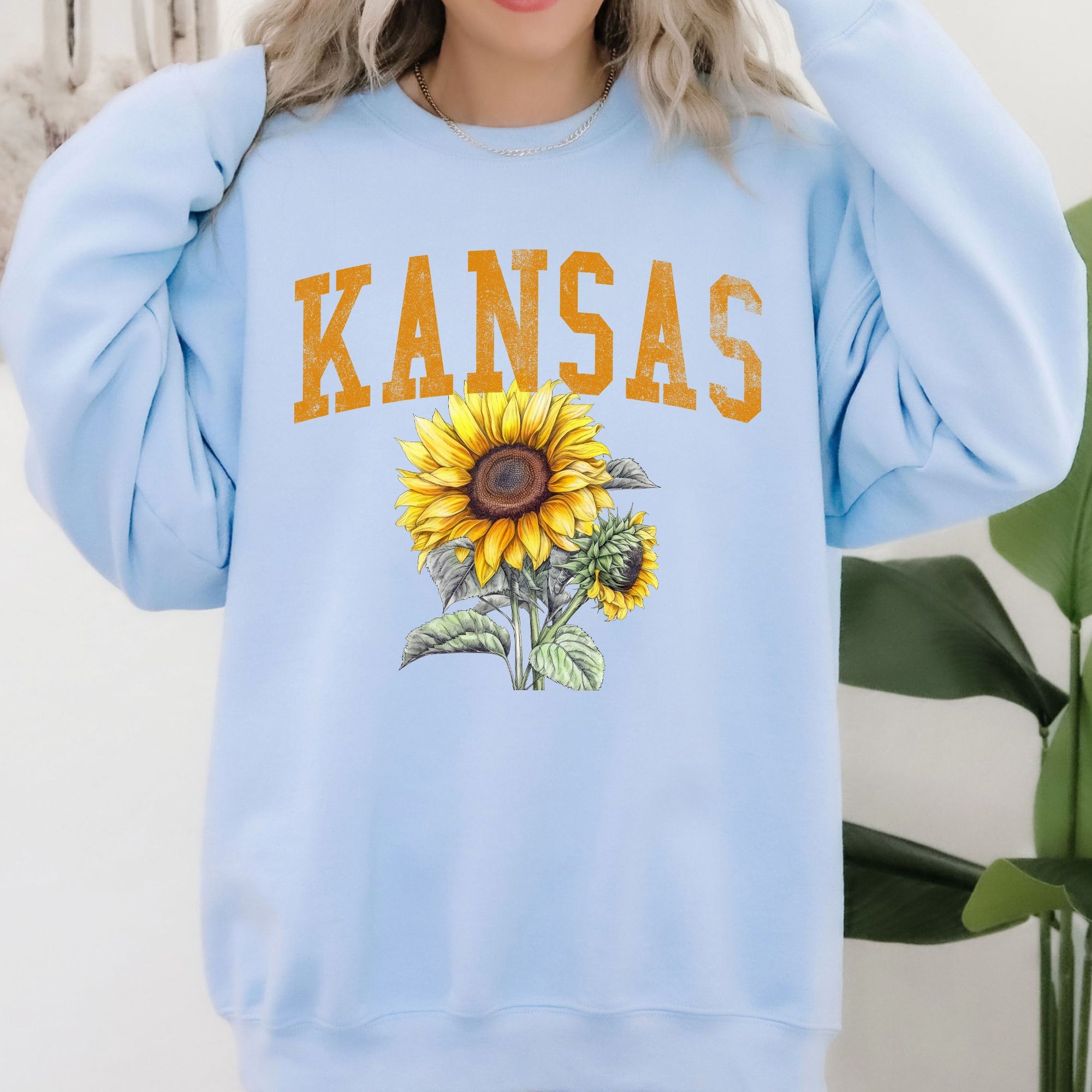 Kansas State Flower Sunflower State Pride Nature Inspired Botanical Cozy Sweatshirt