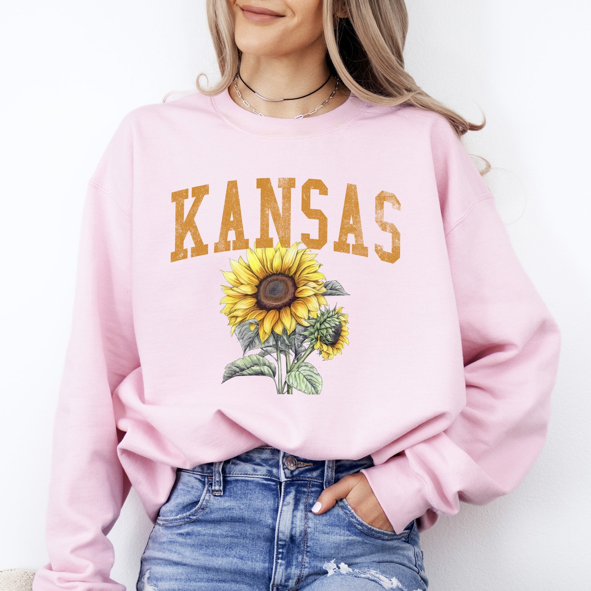 Kansas State Flower Sunflower State Pride Nature Inspired Botanical Cozy Sweatshirt