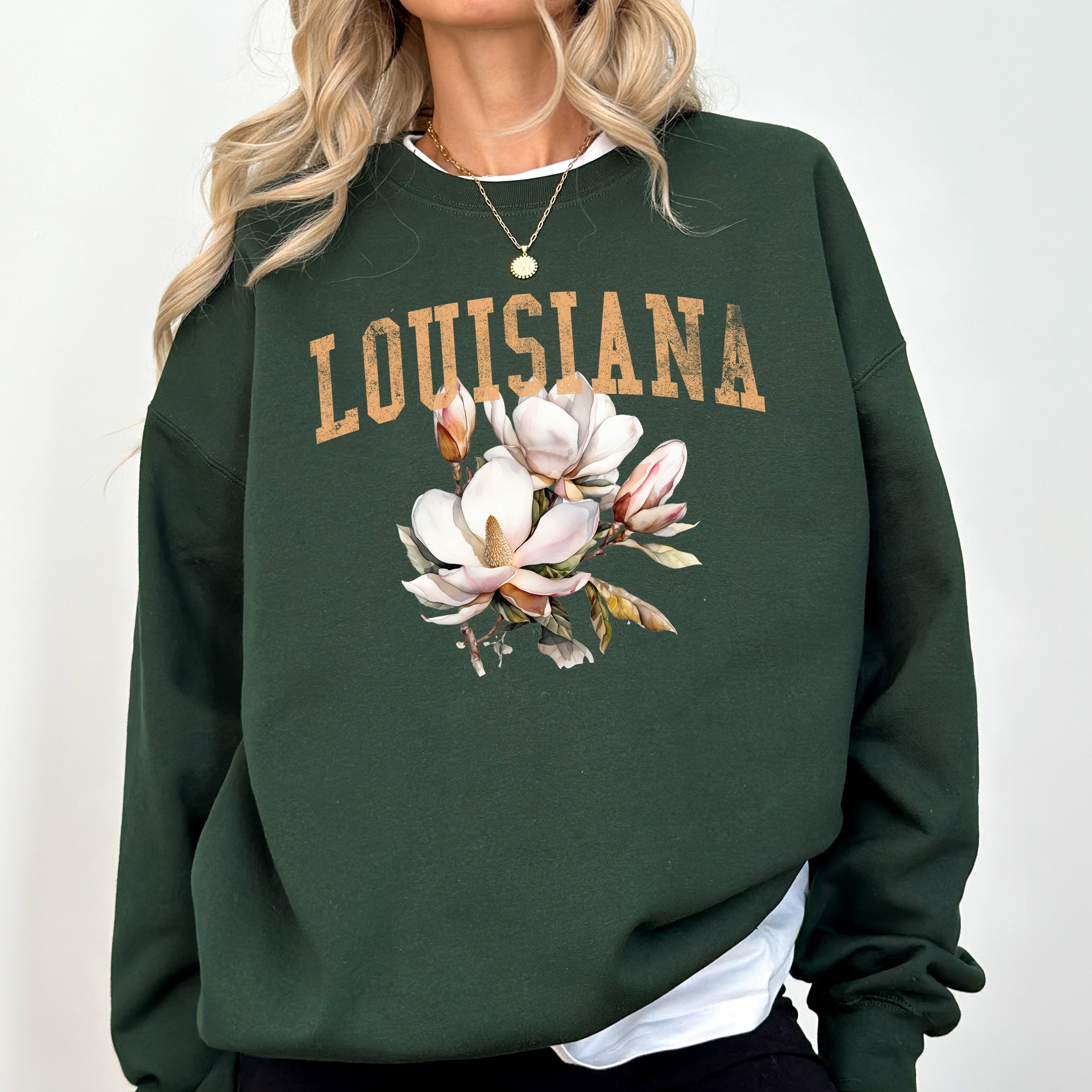 Louisiana State Flower Iconic State Emblem Official Heritage Design Graphic Sweatshirt