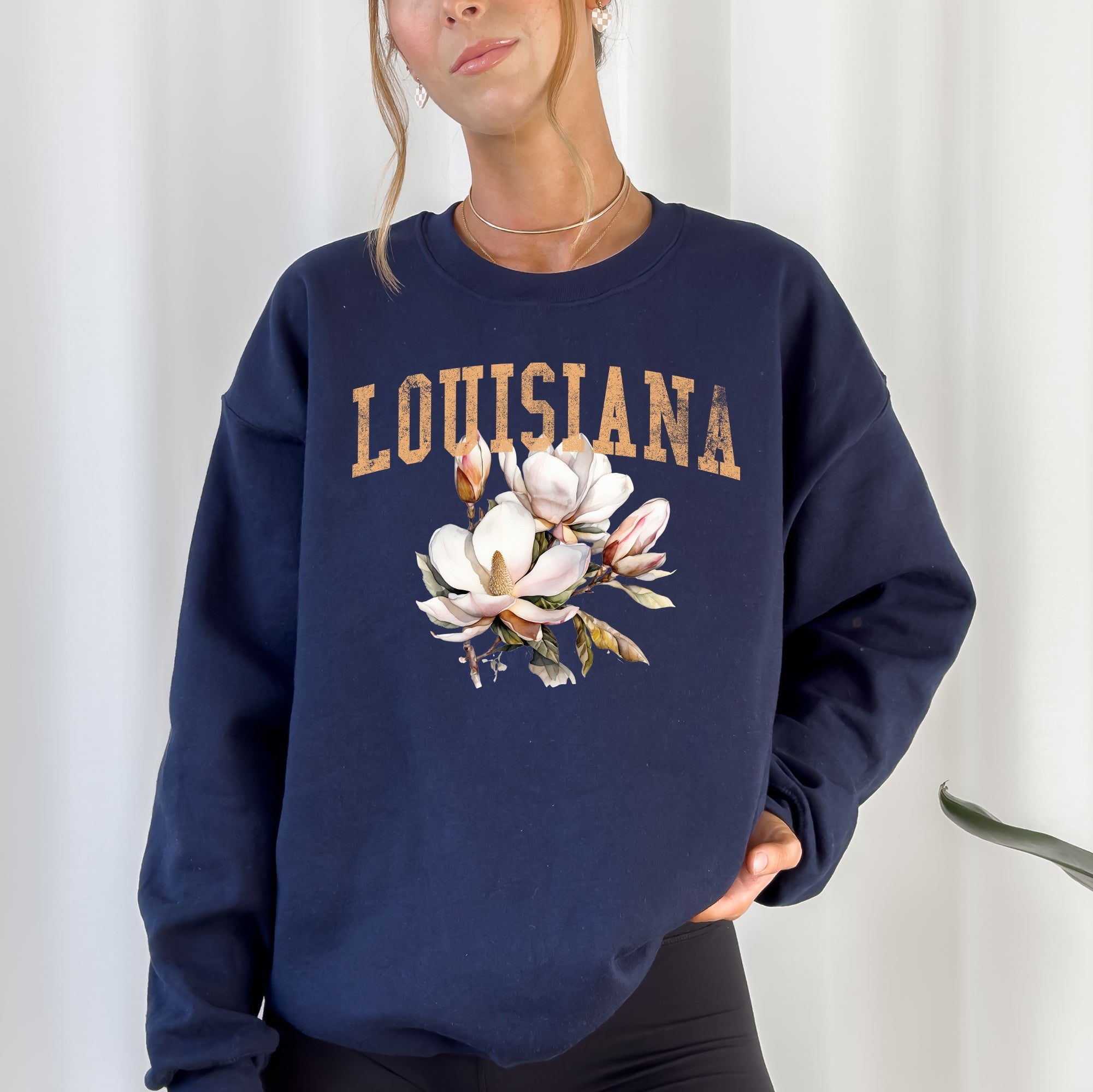 Louisiana State Flower Iconic State Emblem Official Heritage Design Graphic Sweatshirt