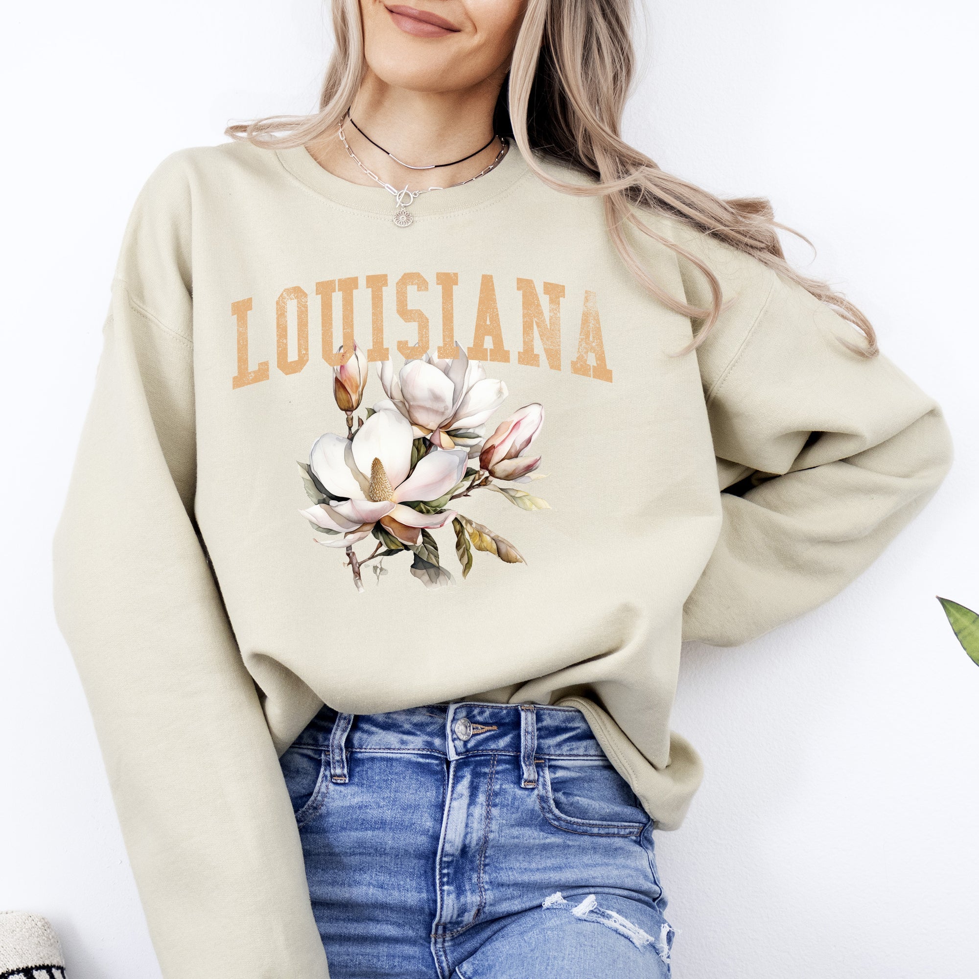 Louisiana State Flower Iconic State Emblem Official Heritage Design Graphic Sweatshirt