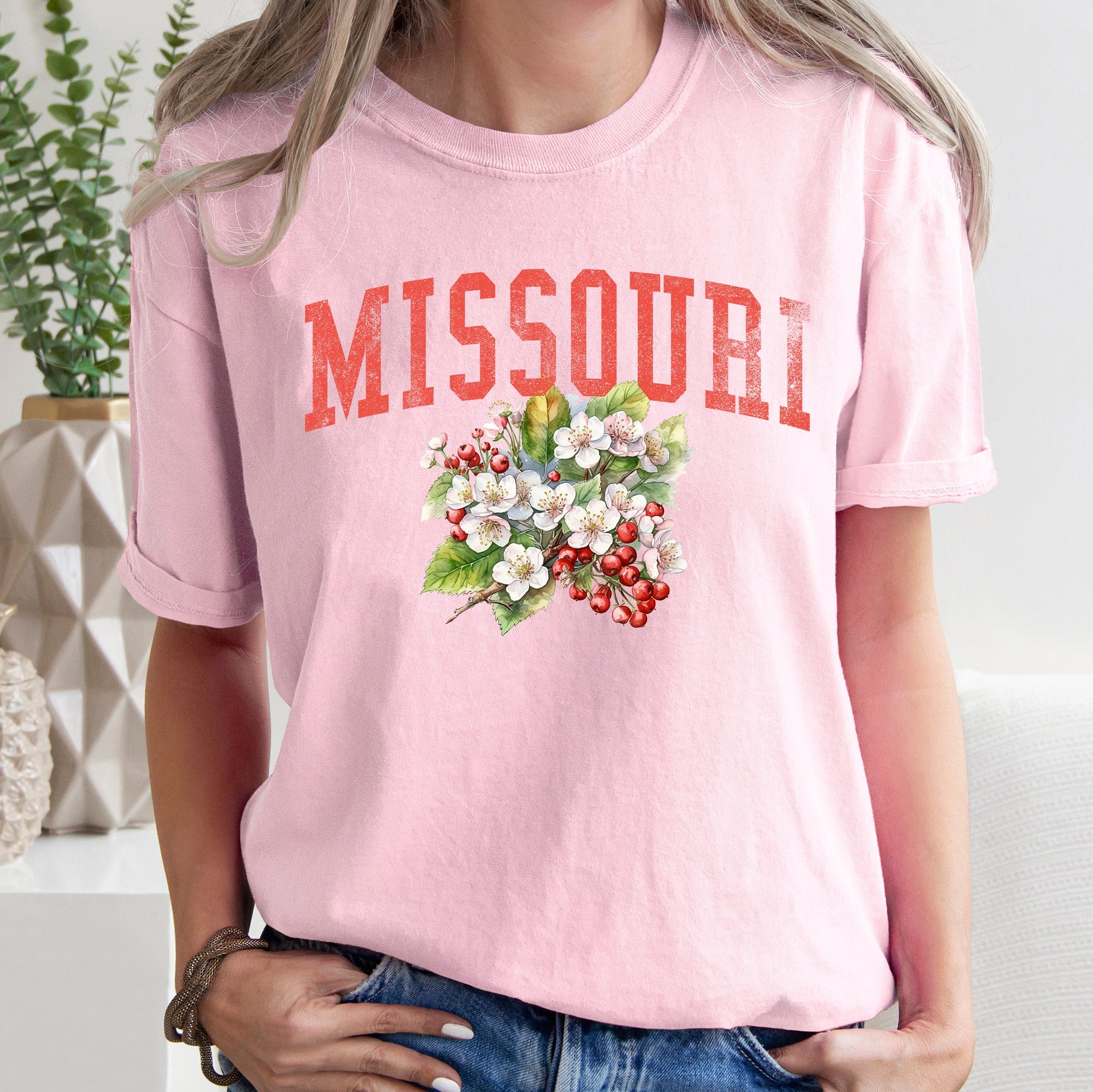 Missouri State Flower Botanical Illustration Celebrating Missouri Native Flora And Prairie Charm Comfort Colors Tee