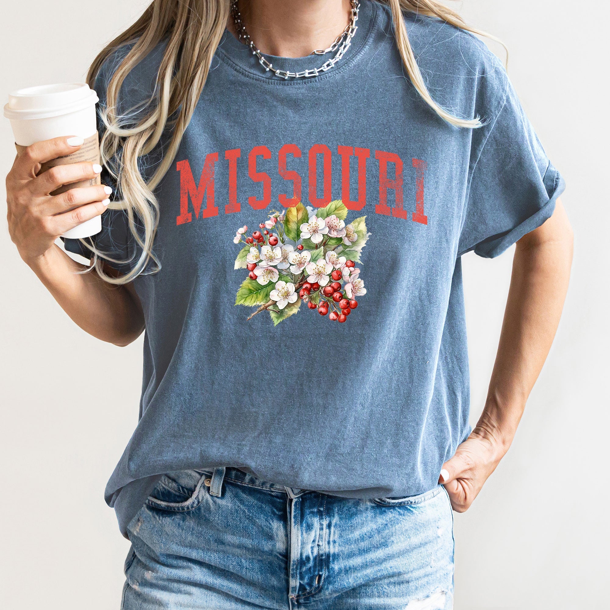 Missouri State Flower Botanical Illustration Celebrating Missouri Native Flora And Prairie Charm Comfort Colors Tee