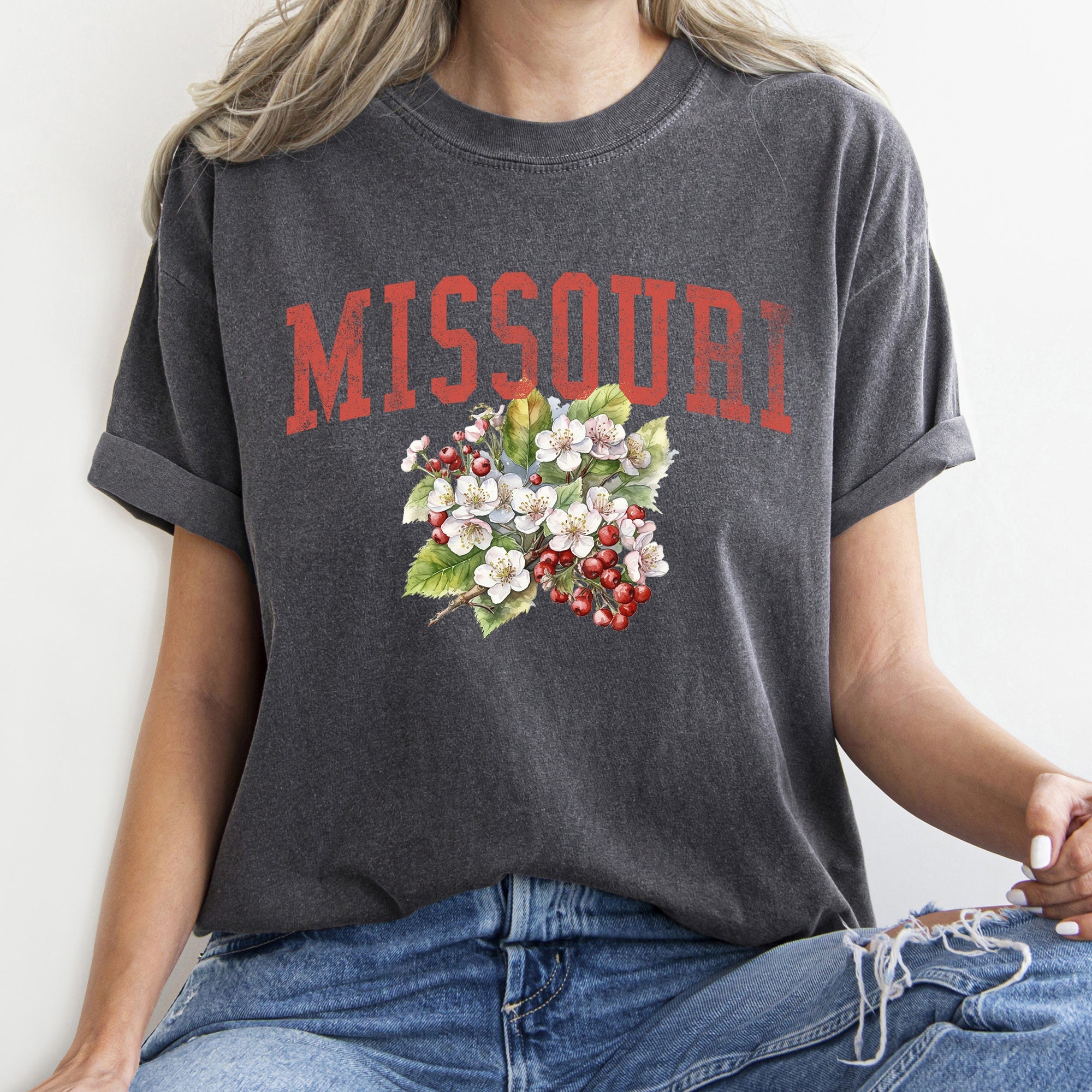 Missouri State Flower Botanical Illustration Celebrating Missouri Native Flora And Prairie Charm Comfort Colors Tee