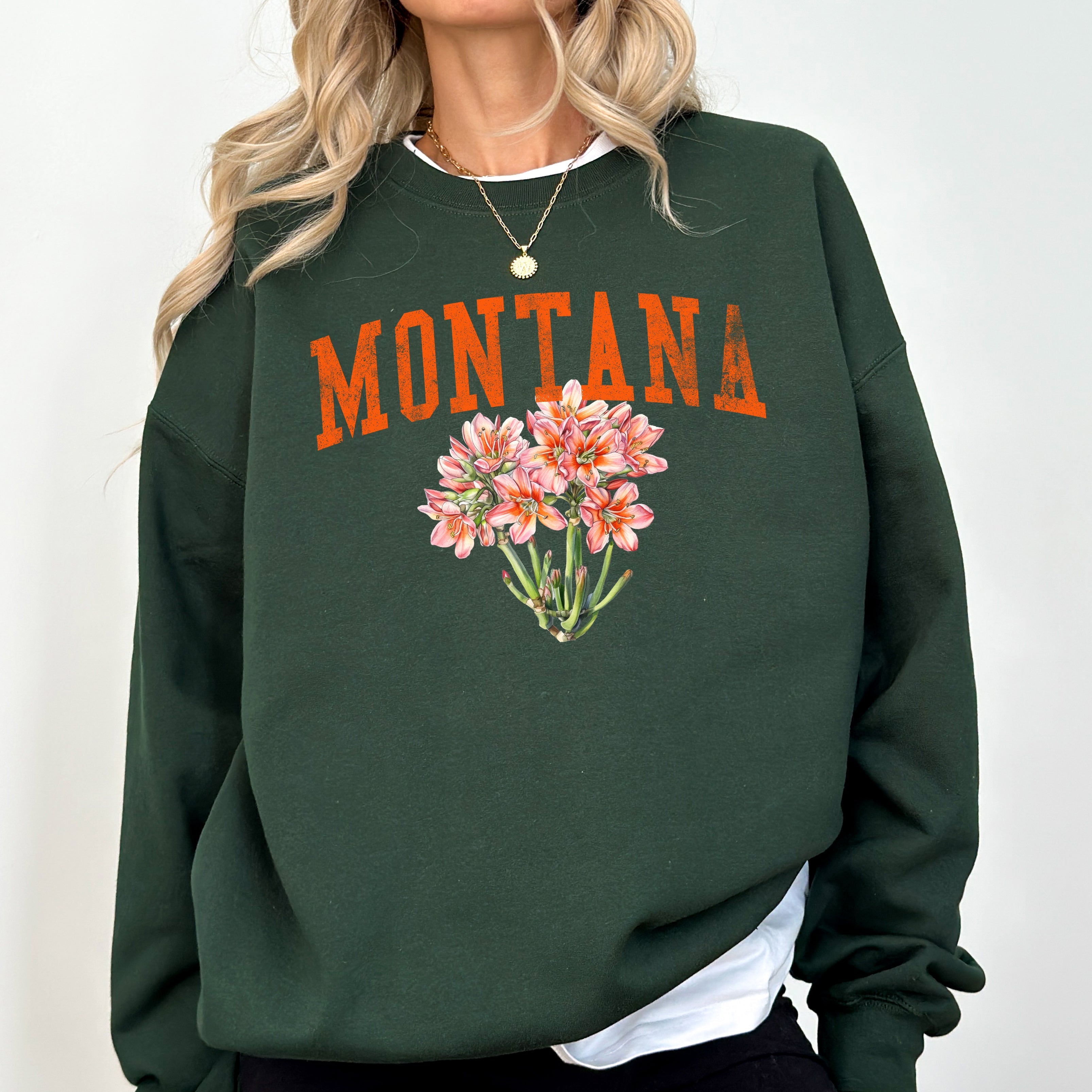 Montana State Flower Premium Cotton Blend Cozy Everyday Graphic Limited Edition Sweatshirt
