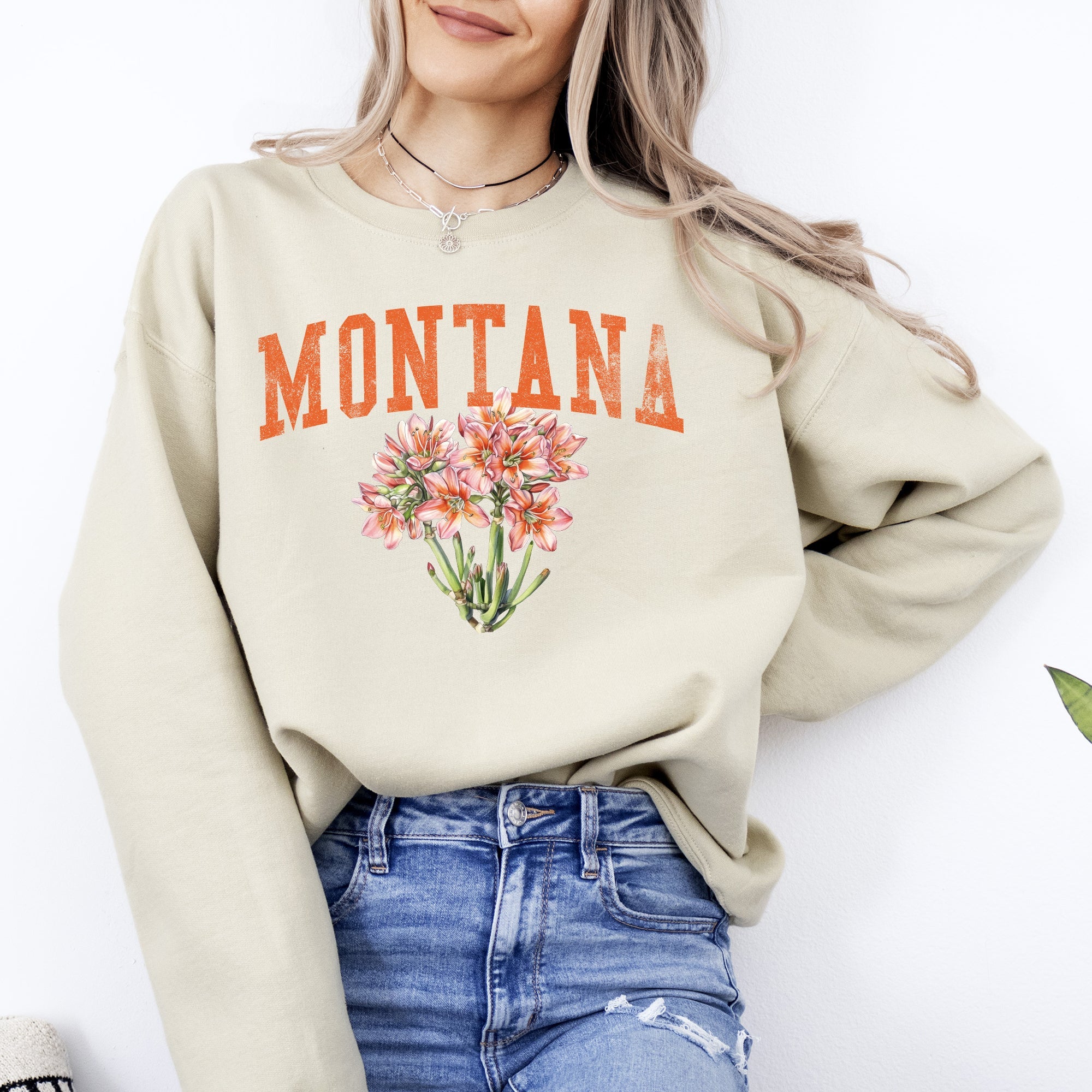 Montana State Flower Premium Cotton Blend Cozy Everyday Graphic Limited Edition Sweatshirt