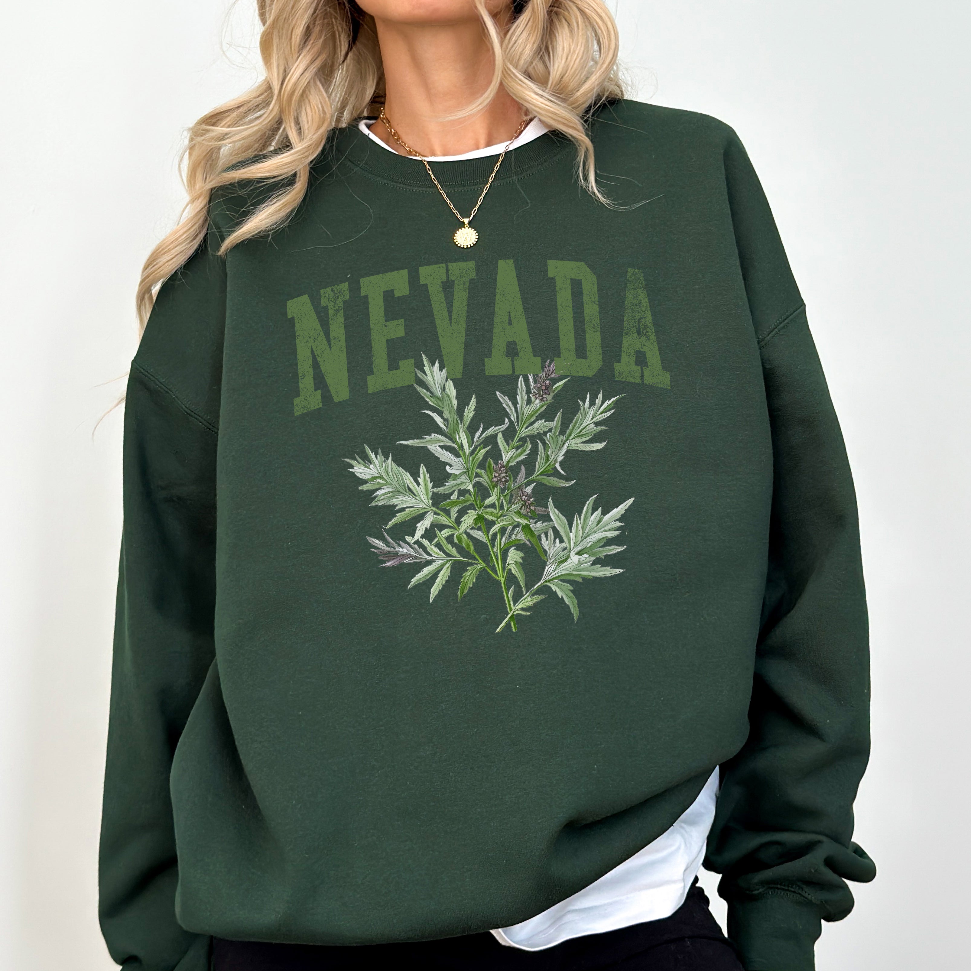 Nevada State Flower Botanical Illustration Nature Inspired Graphic Art Print Sweatshirt