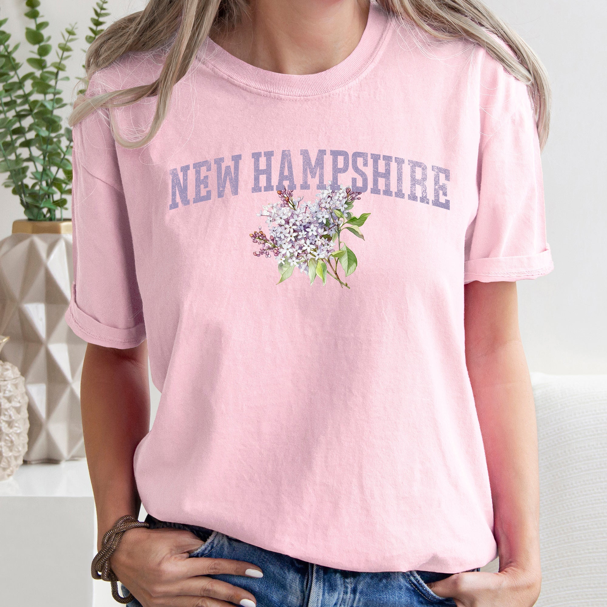 New Hampshire State Flower Limited Edition Vintage Inspired Classic Comfort Colors Tee