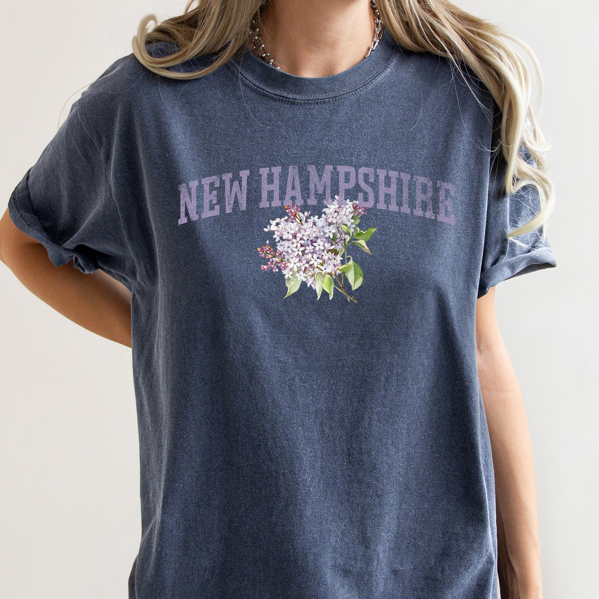 New Hampshire State Flower Limited Edition Vintage Inspired Classic Comfort Colors Tee