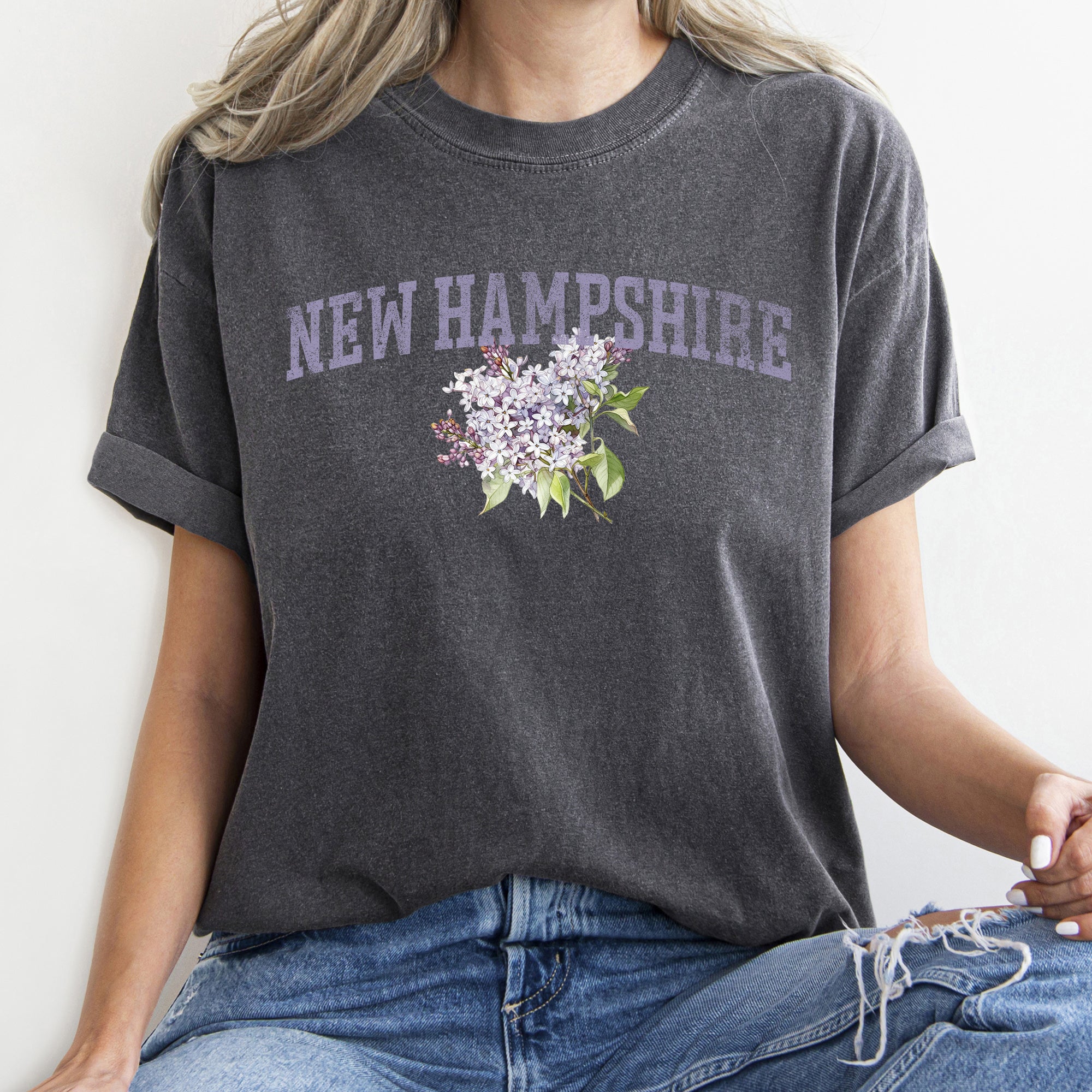New Hampshire State Flower Limited Edition Vintage Inspired Classic Comfort Colors Tee