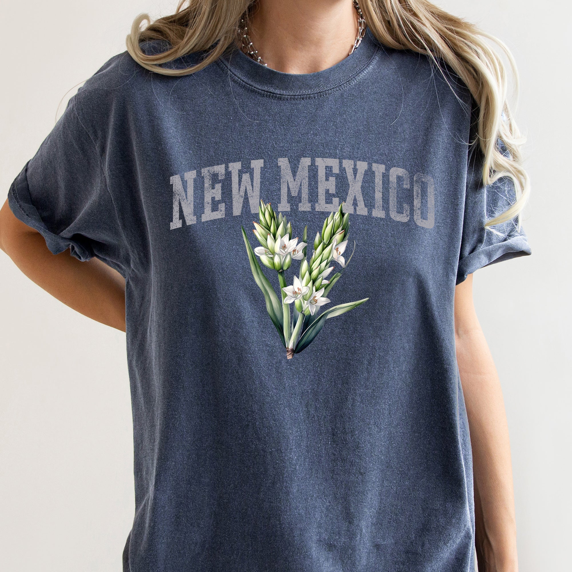 New Mexico State Flower Botanical Illustration Vintage Print Comfort Colors Tee