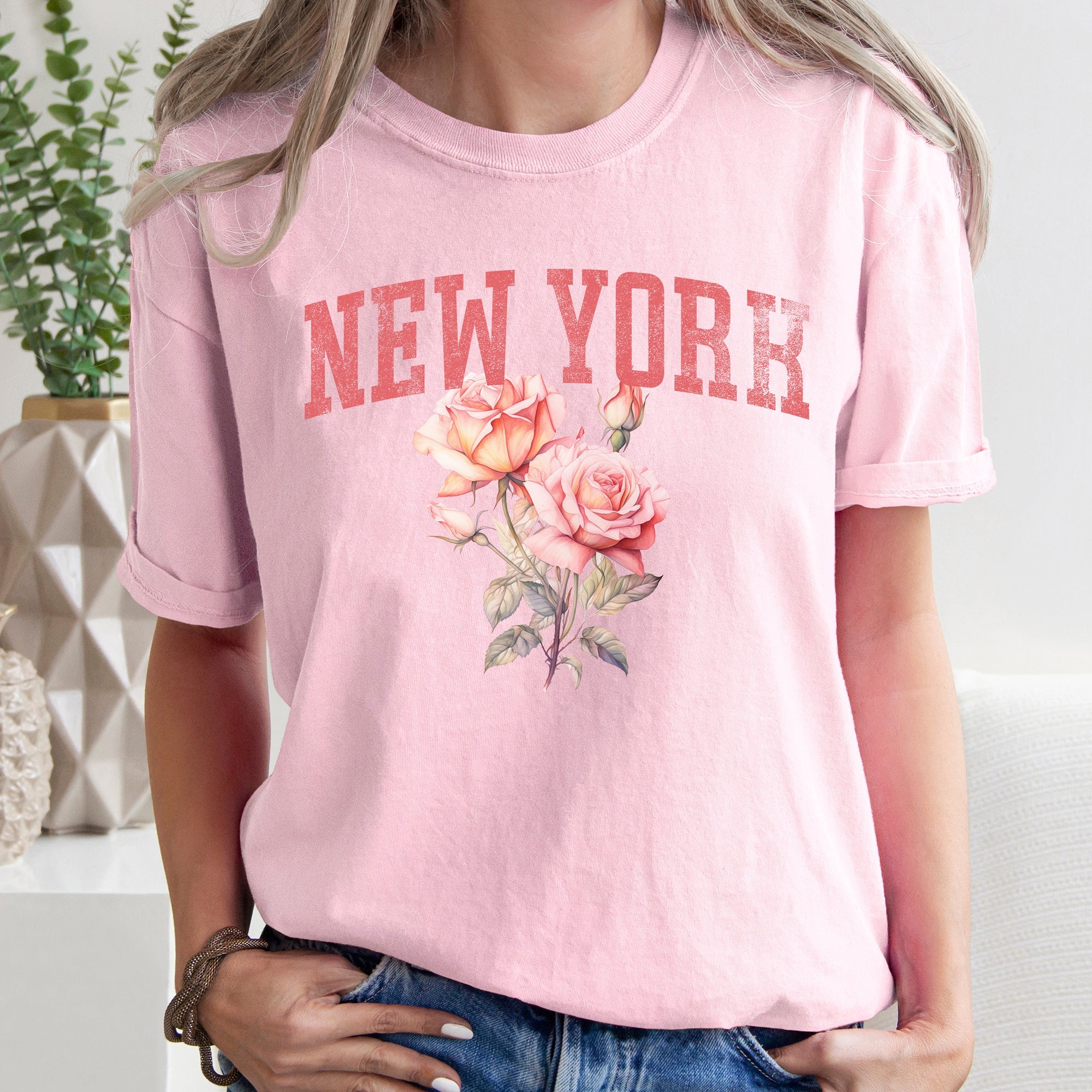 New York State Flower Vintage Edition Iconic Artwork Emblem City Lovers Comfort Colors Tee