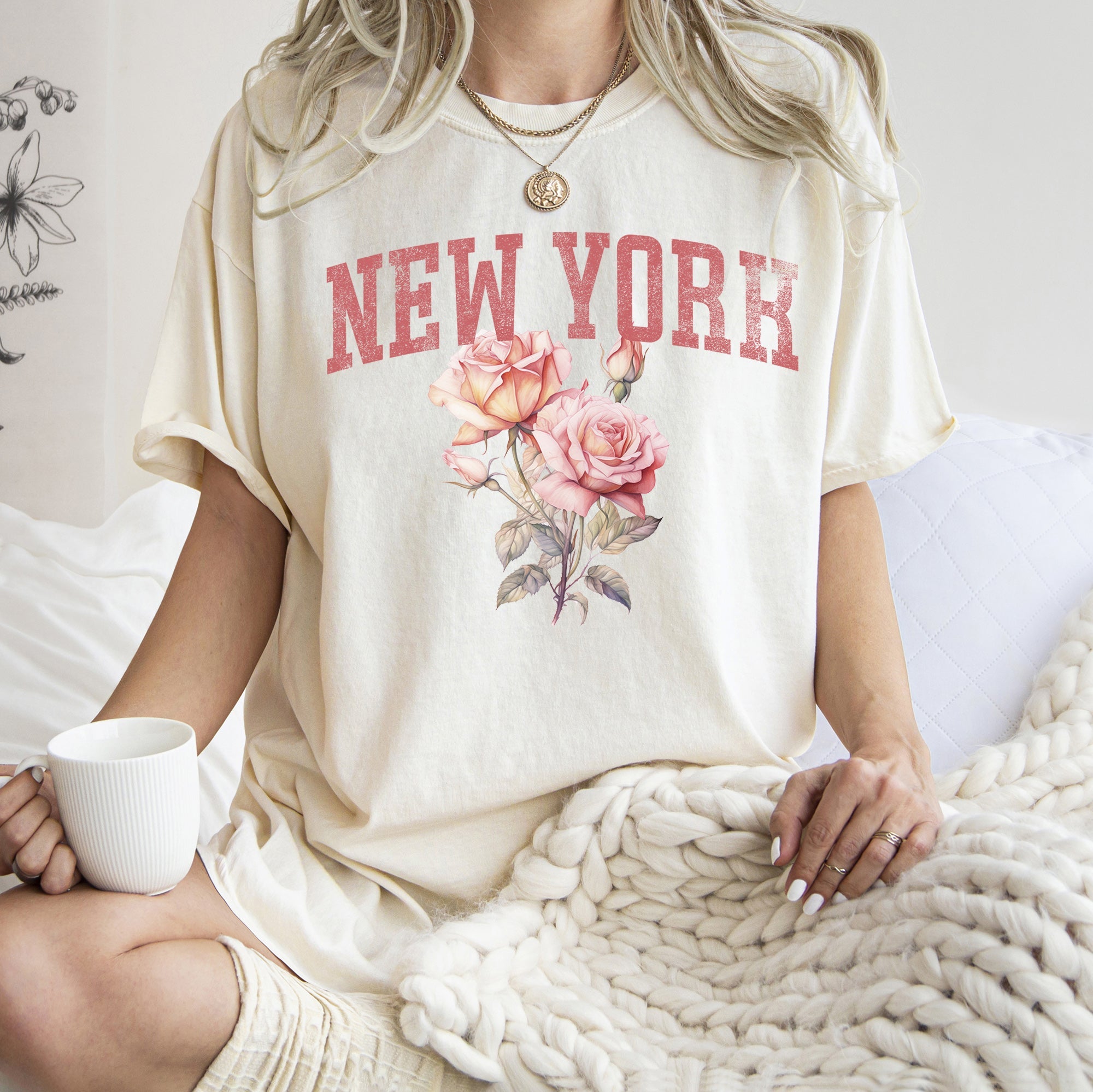 New York State Flower Vintage Edition Iconic Artwork Emblem City Lovers Comfort Colors Tee