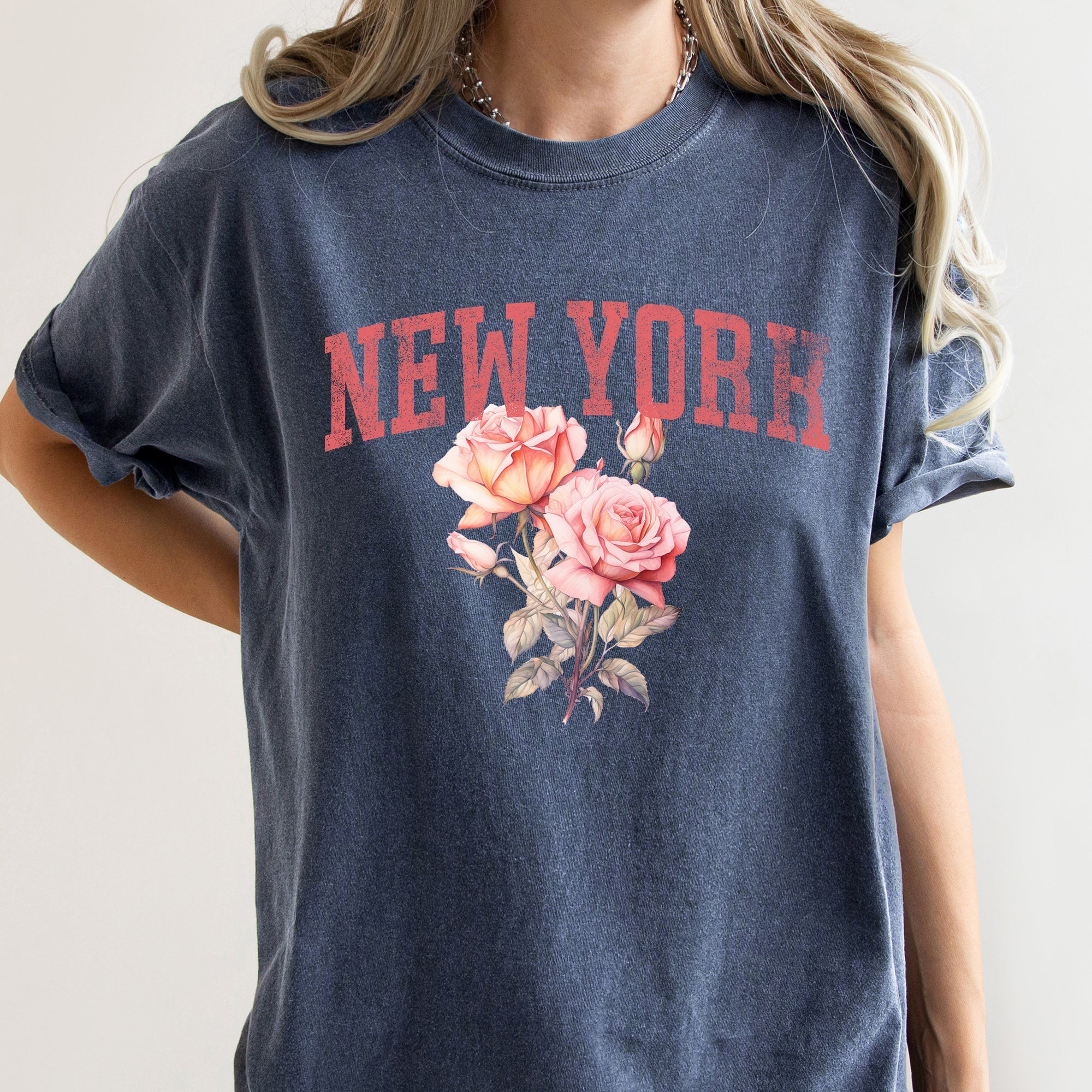 New York State Flower Vintage Edition Iconic Artwork Emblem City Lovers Comfort Colors Tee