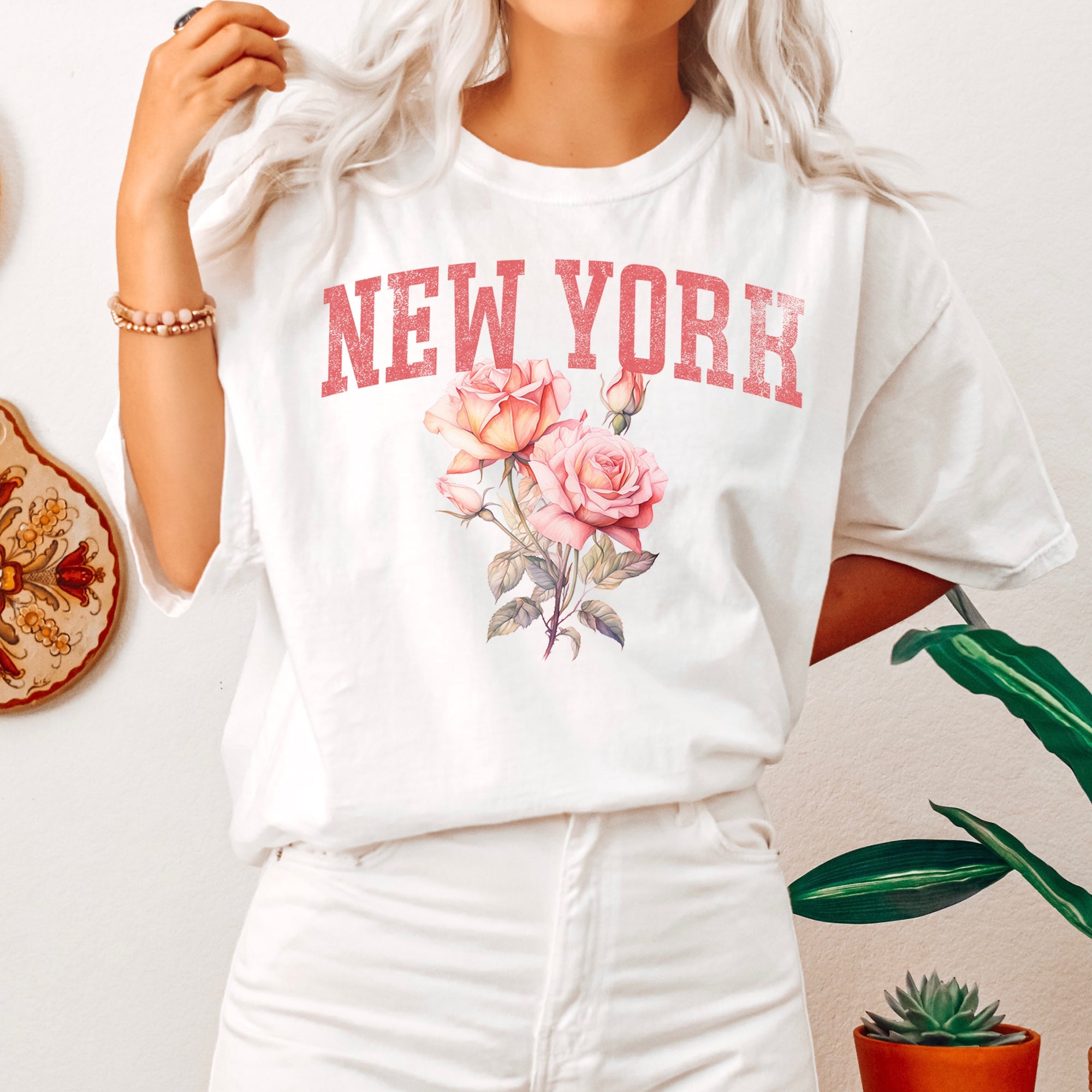 New York State Flower Vintage Edition Iconic Artwork Emblem City Lovers Comfort Colors Tee