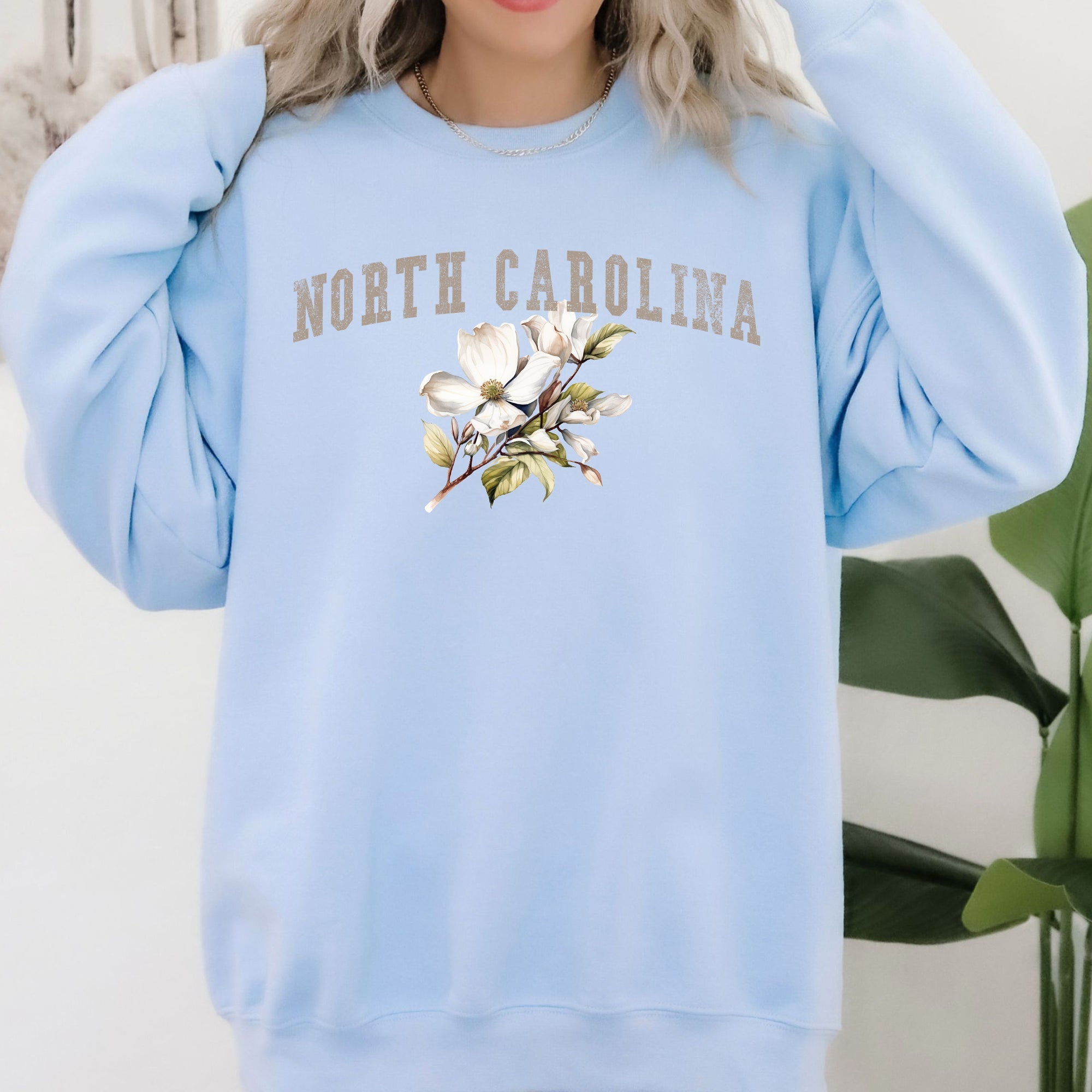 North Carolina State Flower A Tar Heel State Pride Inspired Landscape Print Graphic Sweatshirt