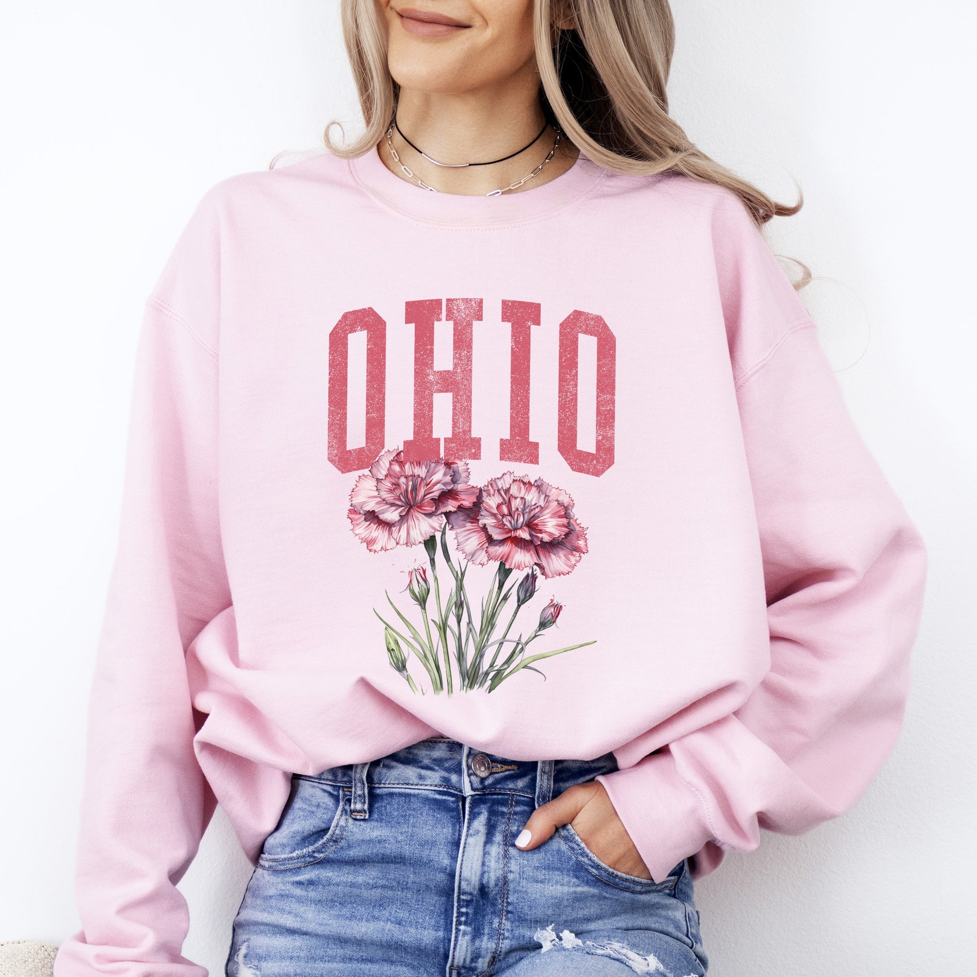 Ohio State Flower Garden Motif Emblem State Pride Floral Artwork Collectors Edition Sweatshirt
