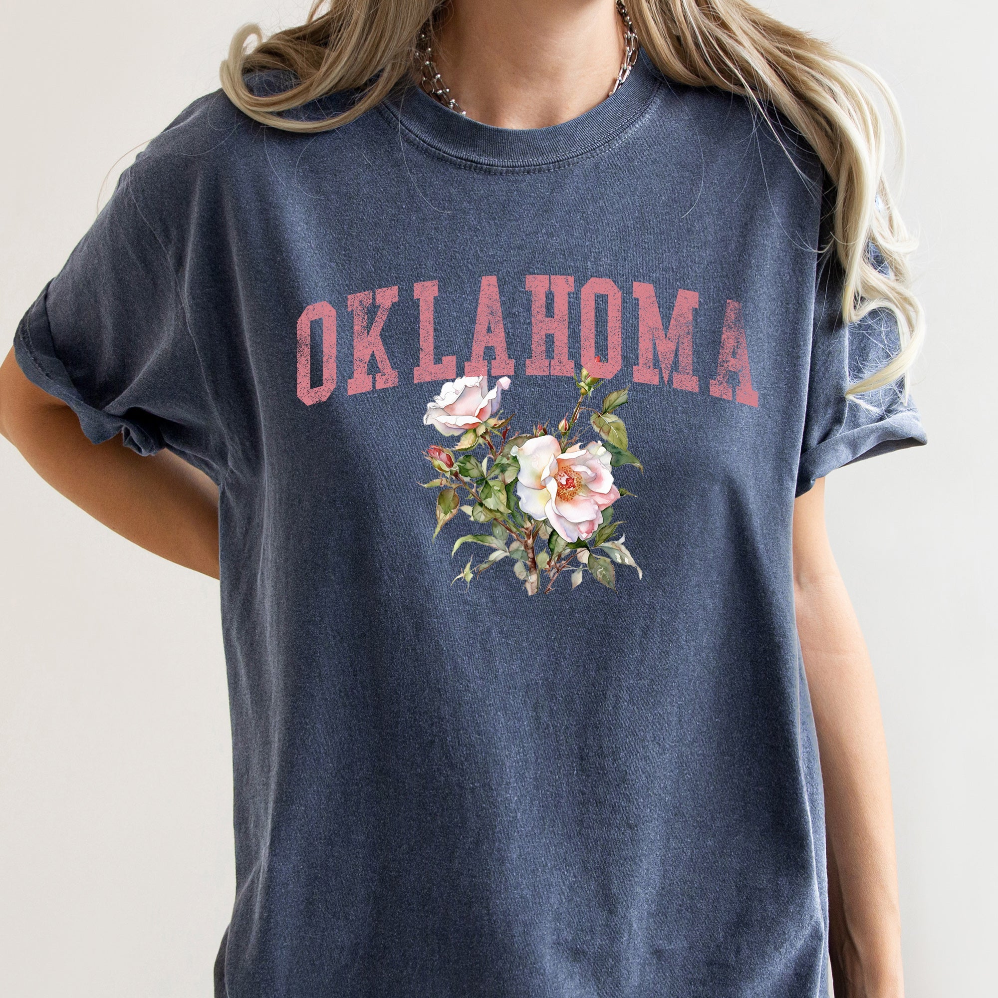 Oklahoma State Flower Icon Emblem Celebrating Oklahoma Heritage And Sooner Pride Comfort Colors Tee