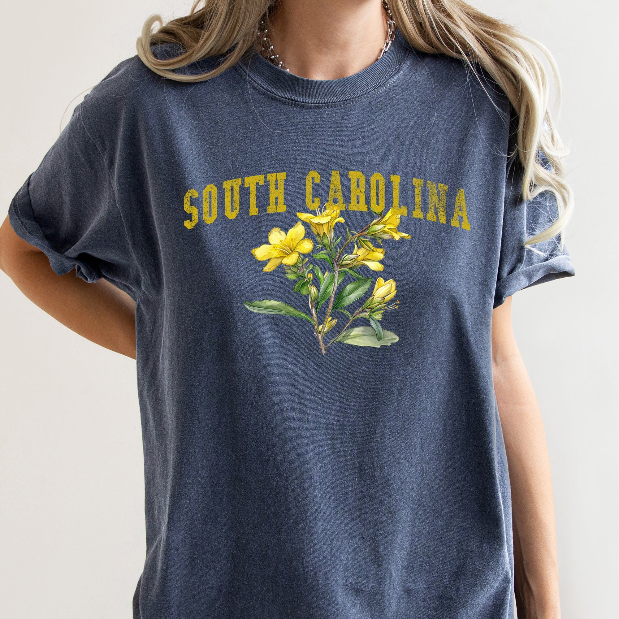 South Carolina State Flower Comfort Colors Tee Vintage Edition Premium Quality Graphic Tee