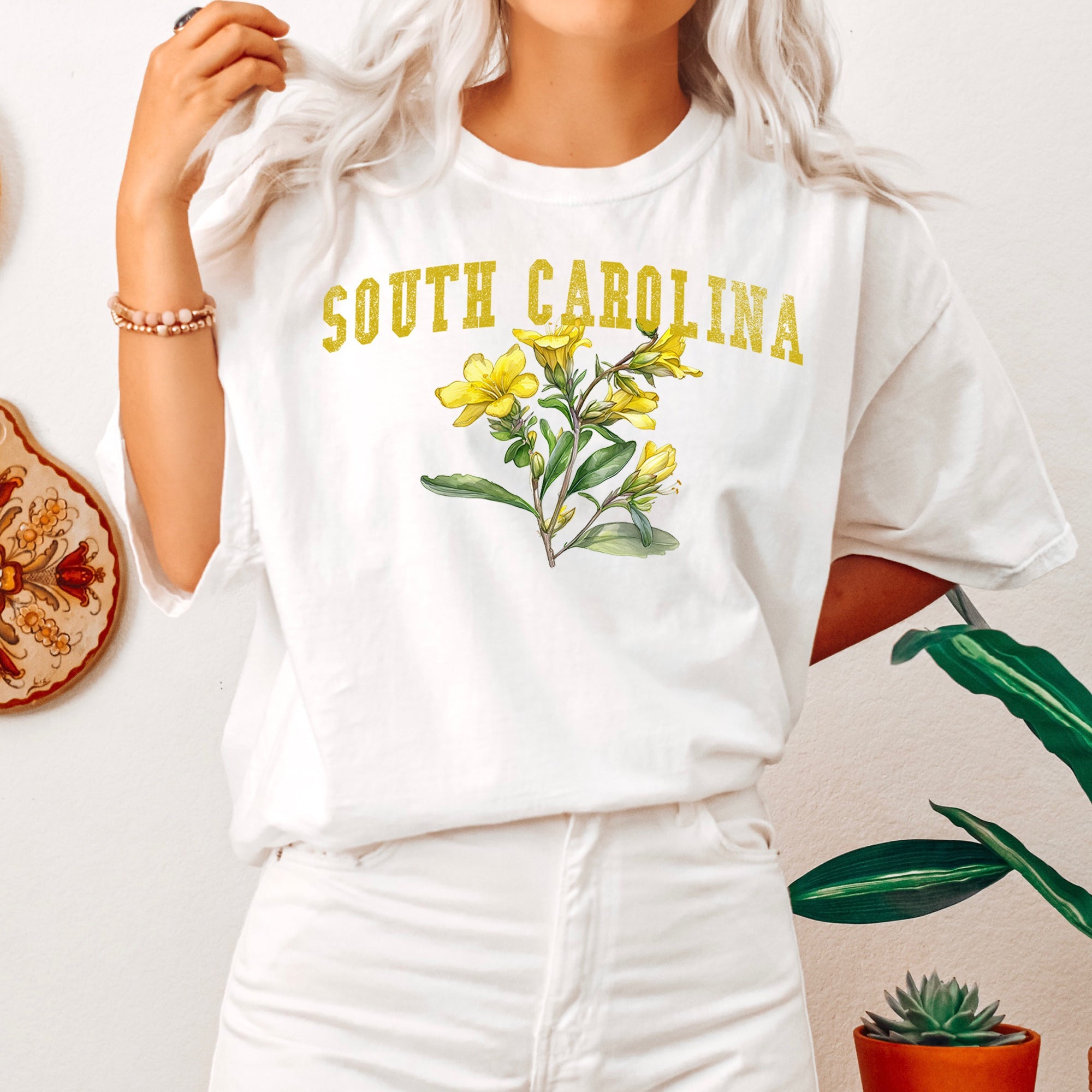 South Carolina State Flower Comfort Colors Tee Vintage Edition Premium Quality Graphic Tee