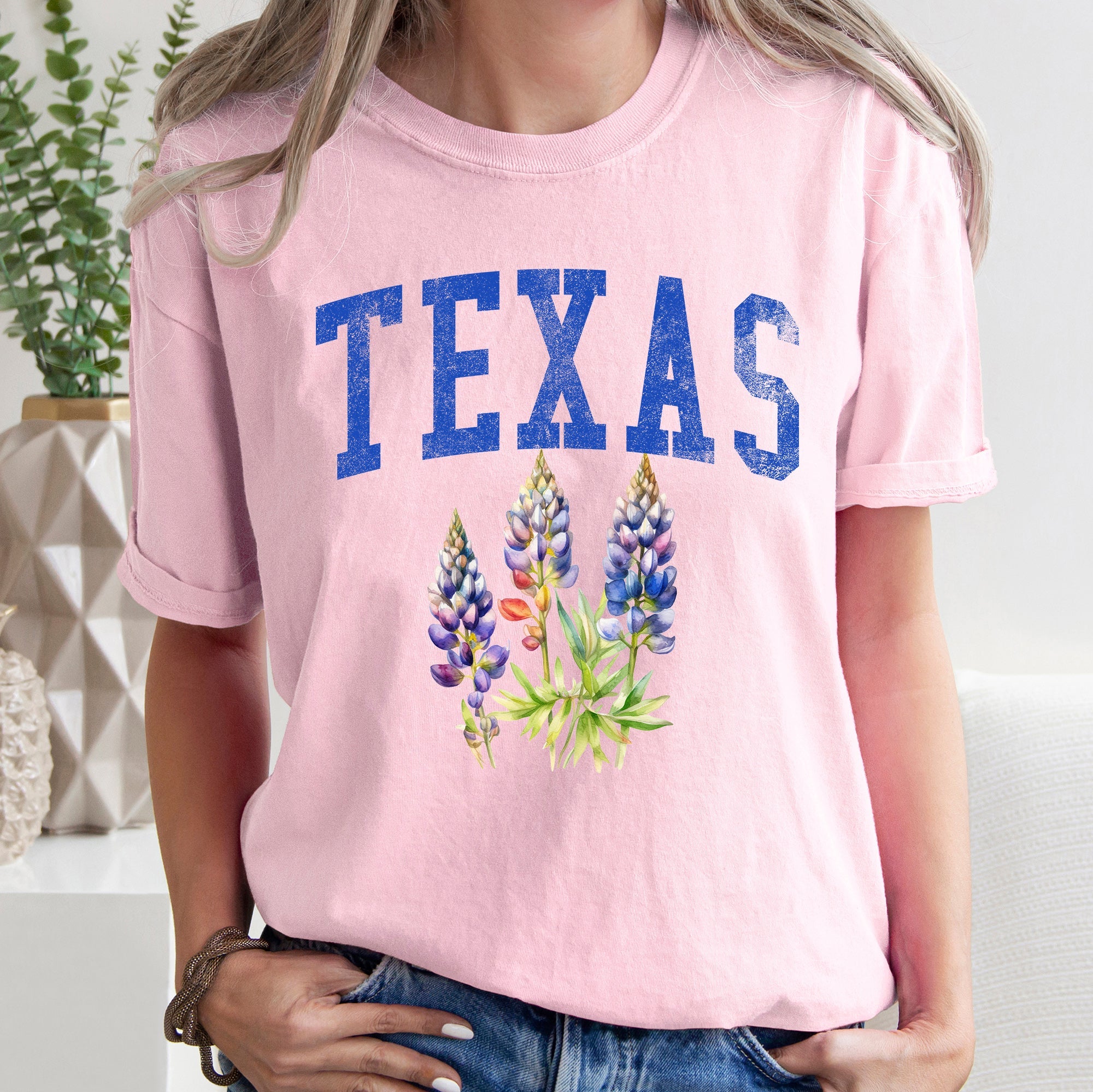 Texas State Flower Vintage Botanical Illustration Inspired By Texan Heritage And Prairie Bloom Comfort Colors Tee