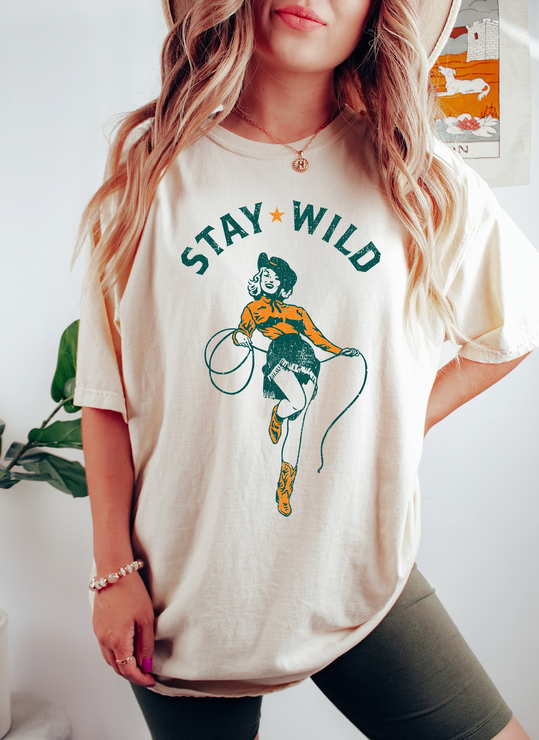 Stay Wild Country Western Garment Dyed Edition Vintage Western Style Comfort Colors Tee