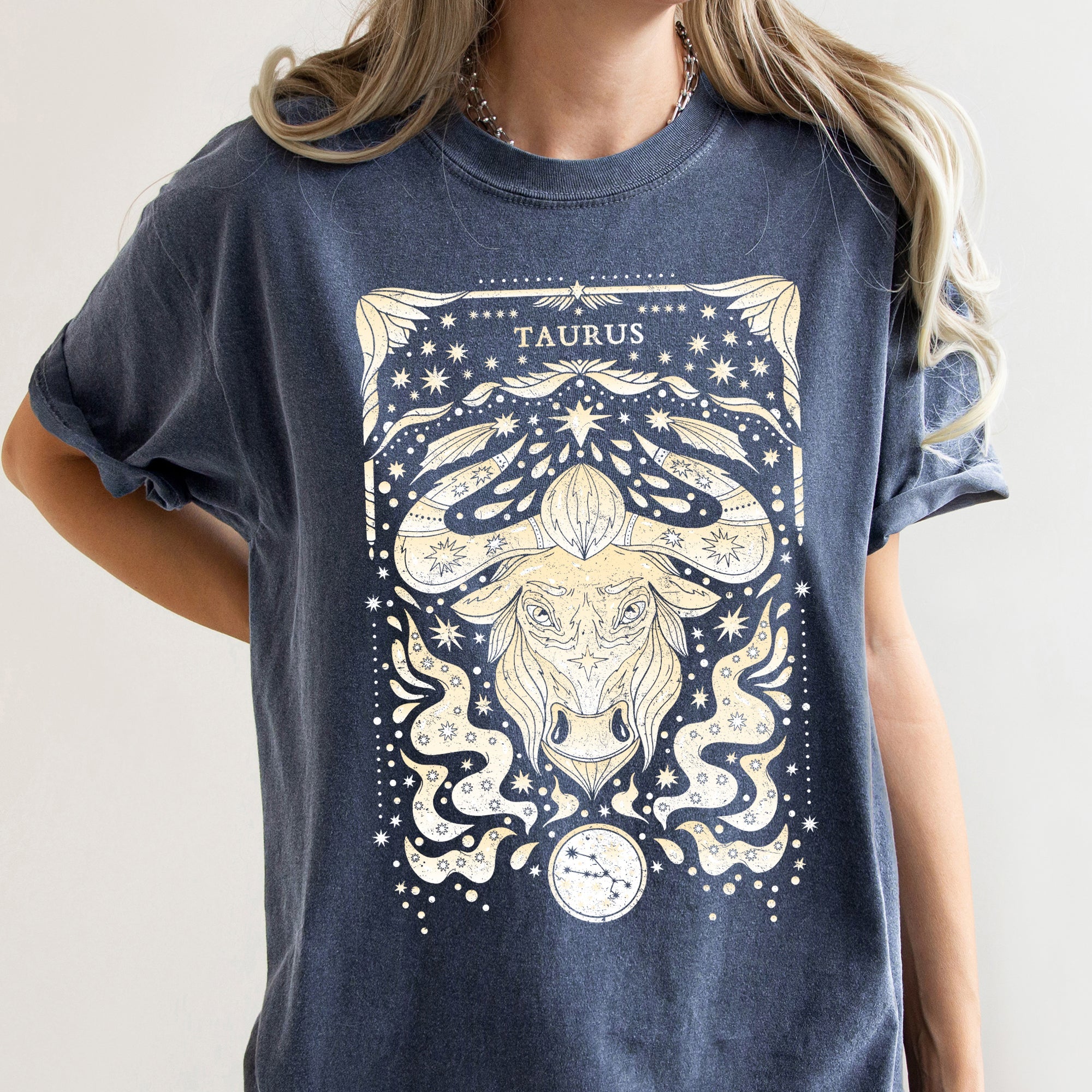 Taurus Celestial Zodiac Horoscope Astrology Vintage Vibe Edition Comfort Colors Tee